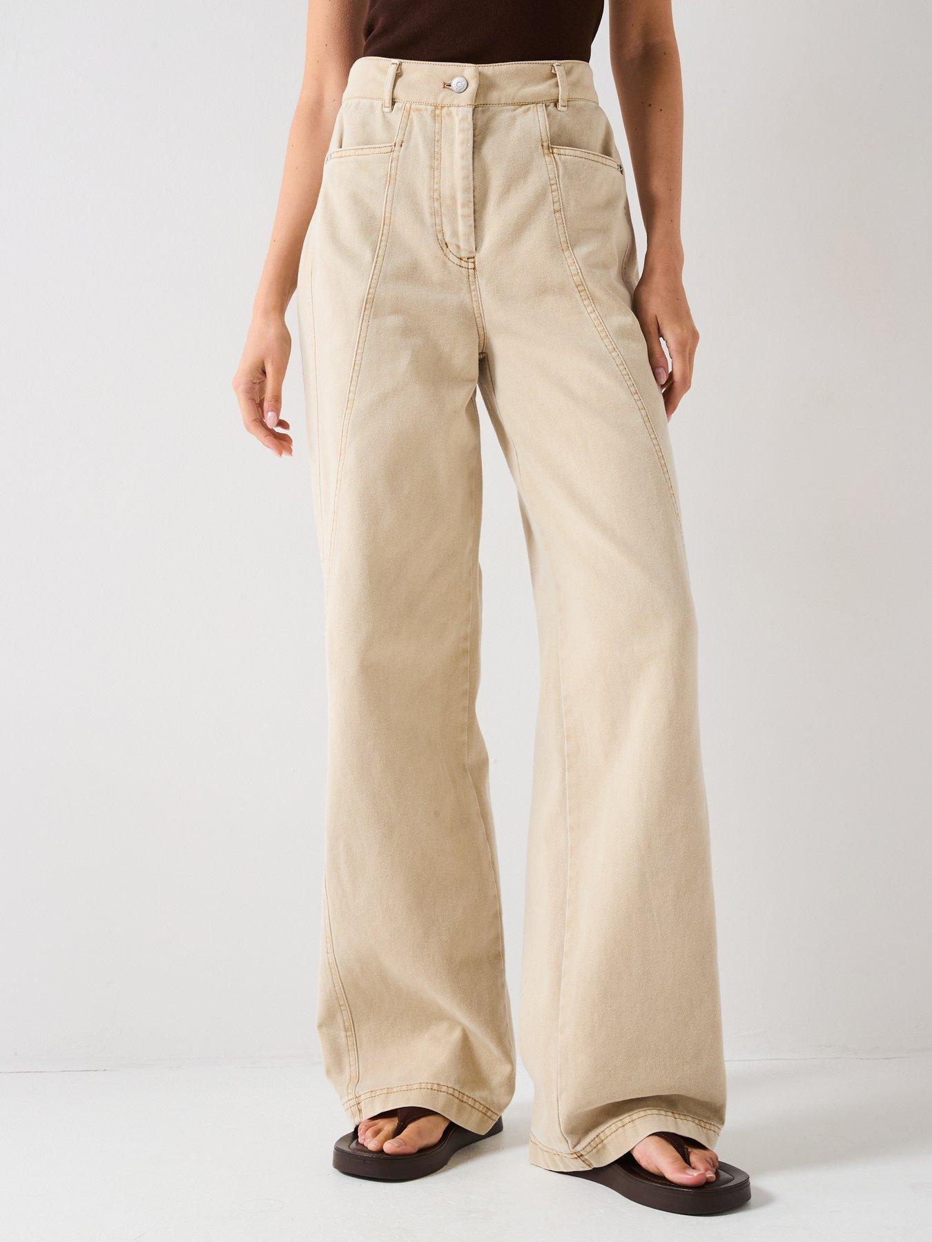BOSS Wide Leg Jeans - Beige