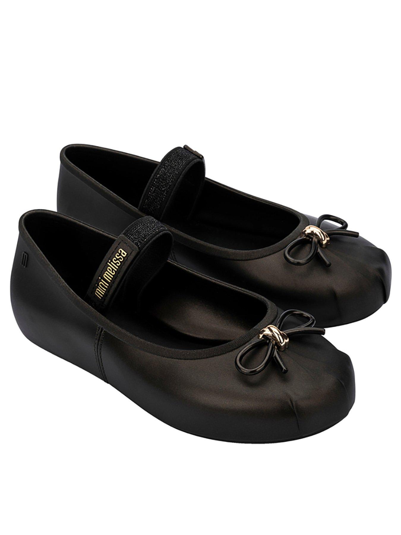 Mini Melissa Girls Junior Sophie Ballerina Shoe With Strap - Black