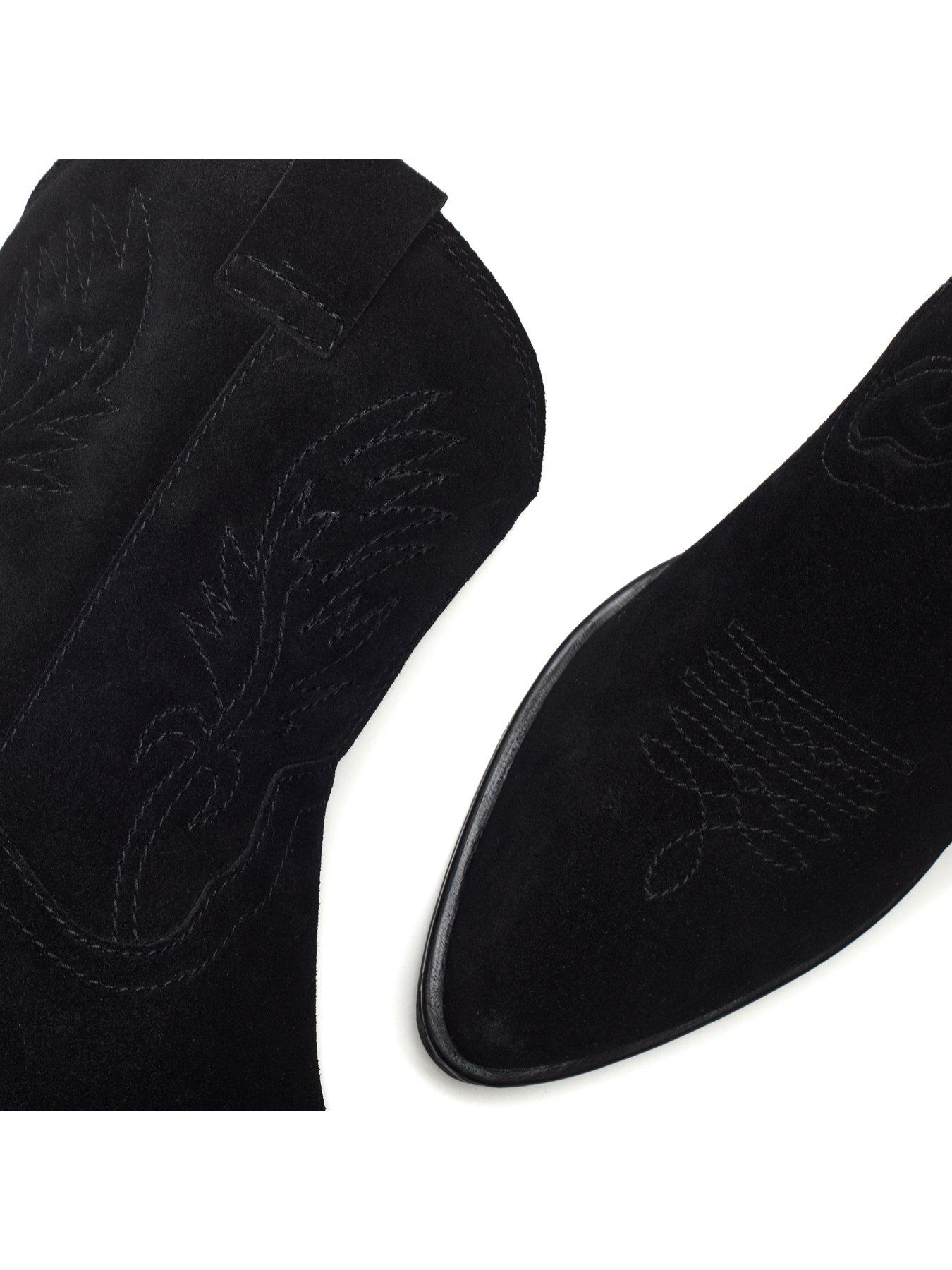 Image 4 of 4 of Moda In Pelle Bletchley Suede Western Boots - Black