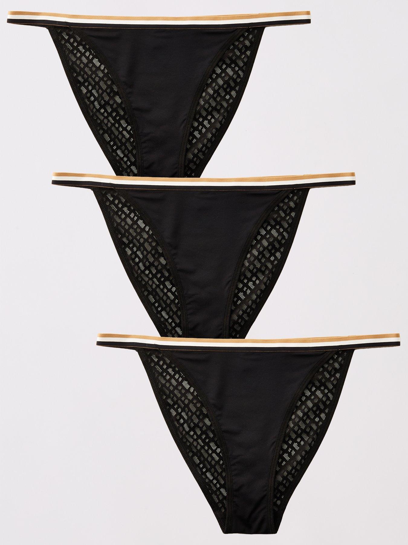 BOSS 3 Pack Lace Brief Set - Black