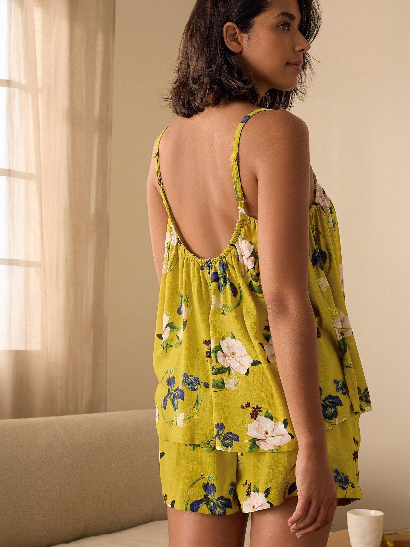 Image 2 of 5 of B By Ted Baker Floral Cami Short Pyjama Set - Green
