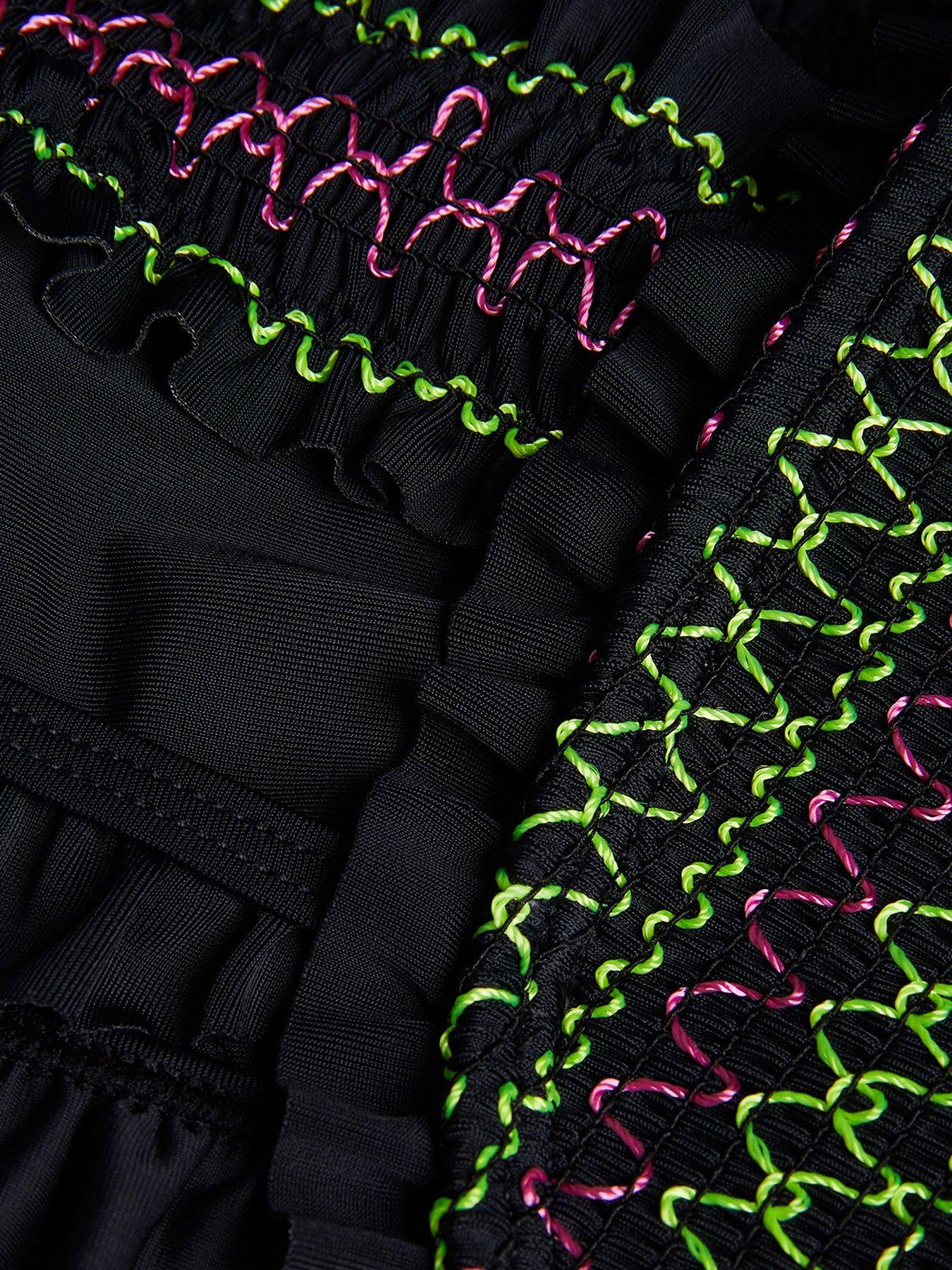 Image 3 of 3 of Monsoon Girls Shirred Stitch Bikini Set - Black