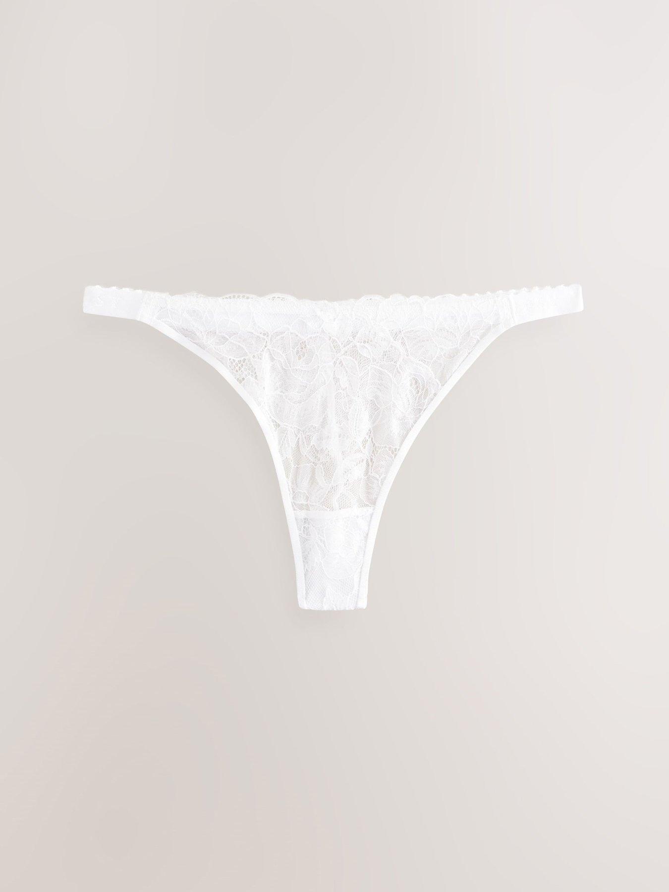 Image 5 of 6 of Lipsy Lipsy Rose Lace Thong - White