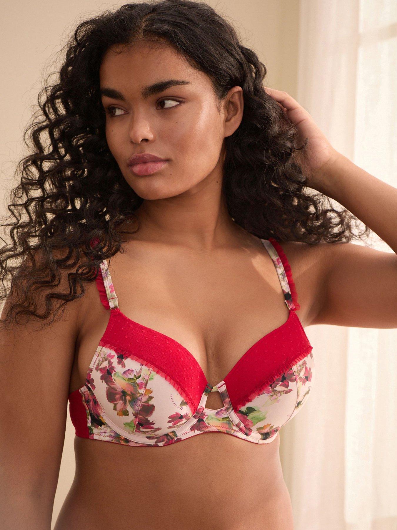 Image 1 of 6 of B By Ted Baker B By Baker Pink Floral Padded Bra - Pink