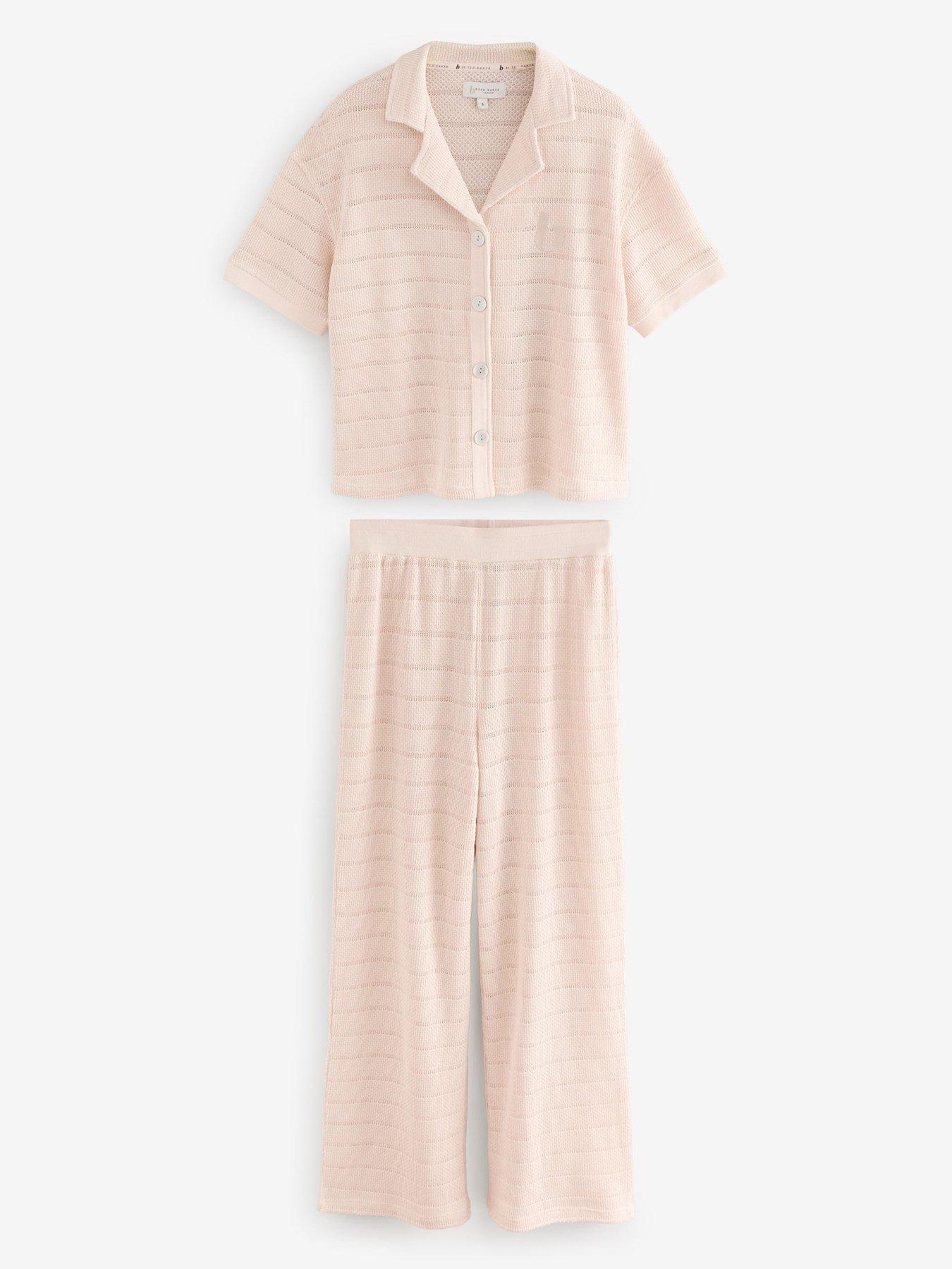 Image 1 of 5 of B By Ted Baker Button Through Knitted Pyjamas - Cream