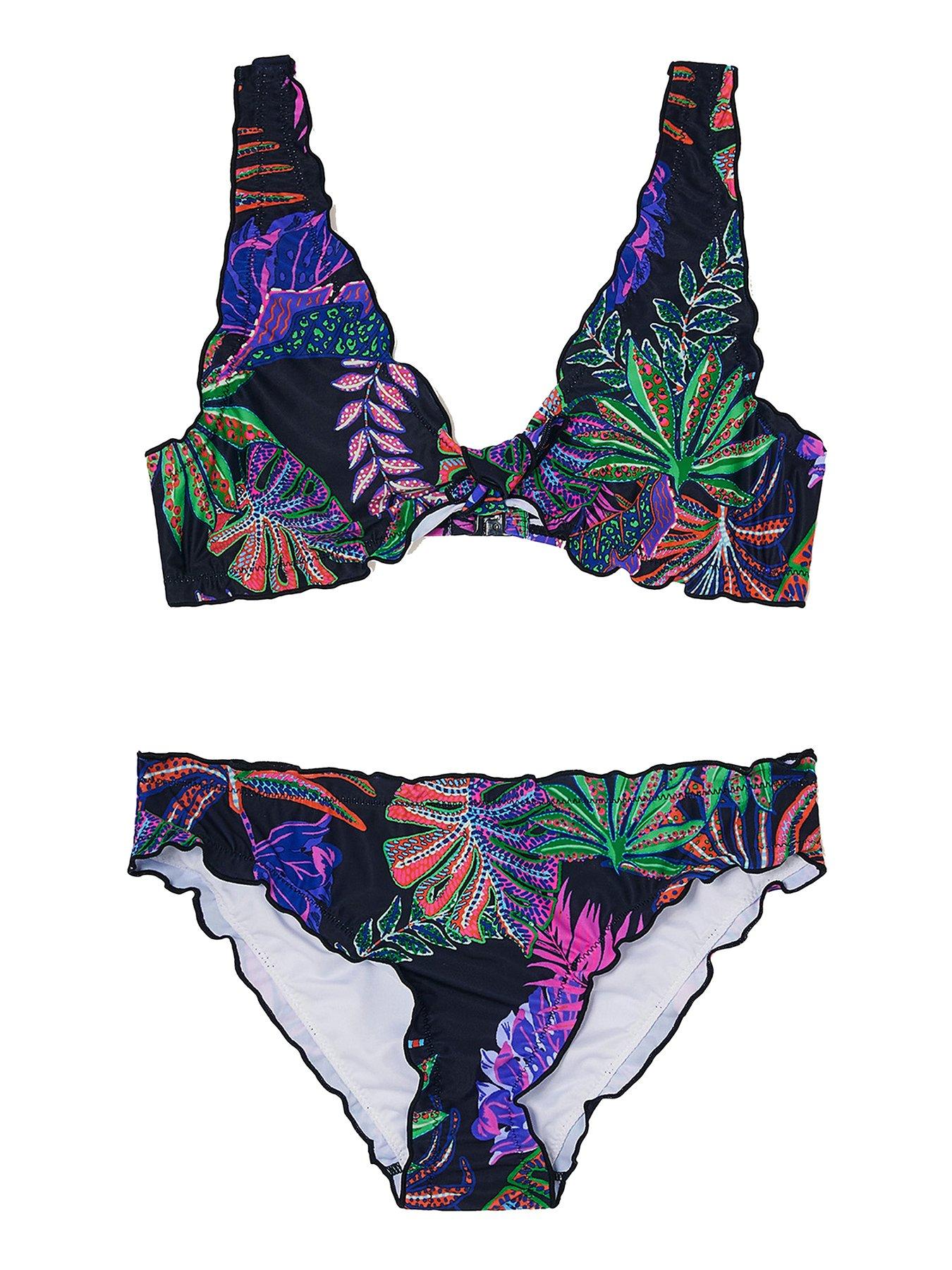 undefined Girls Storm Tropical Frill Bikini Set - Multi