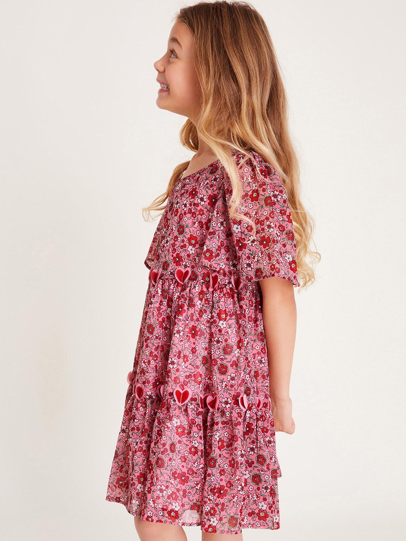 monsoon-girls-3d-hearts-floral-short-sleeve-dress-red