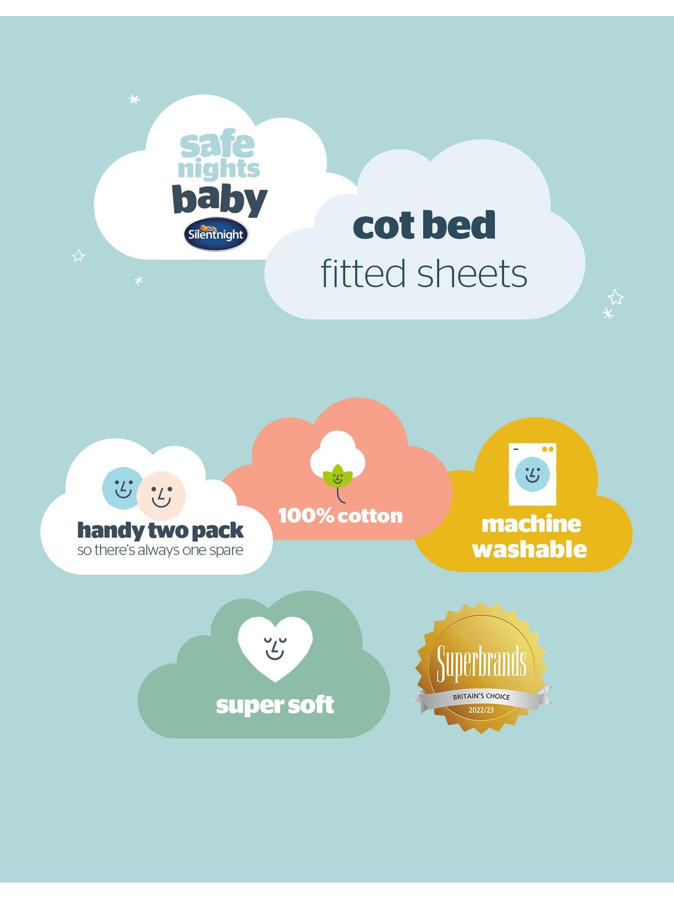 Image 6 of 7 of Silentnight Safe Nights Cot Bed Fitted Sheets - 6-Pack Bundle
