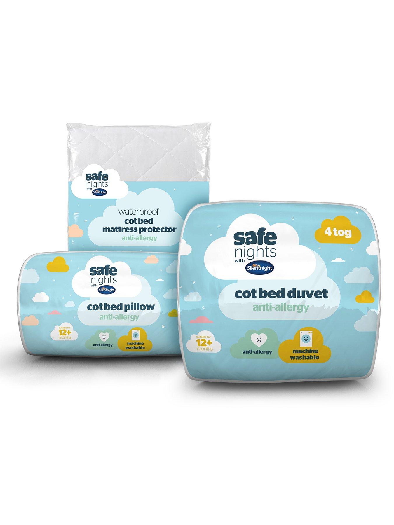 Image 1 of 7 of Silentnight Safe Nights 3-Piece Cot Bed Bedding Bundle&nbsp;