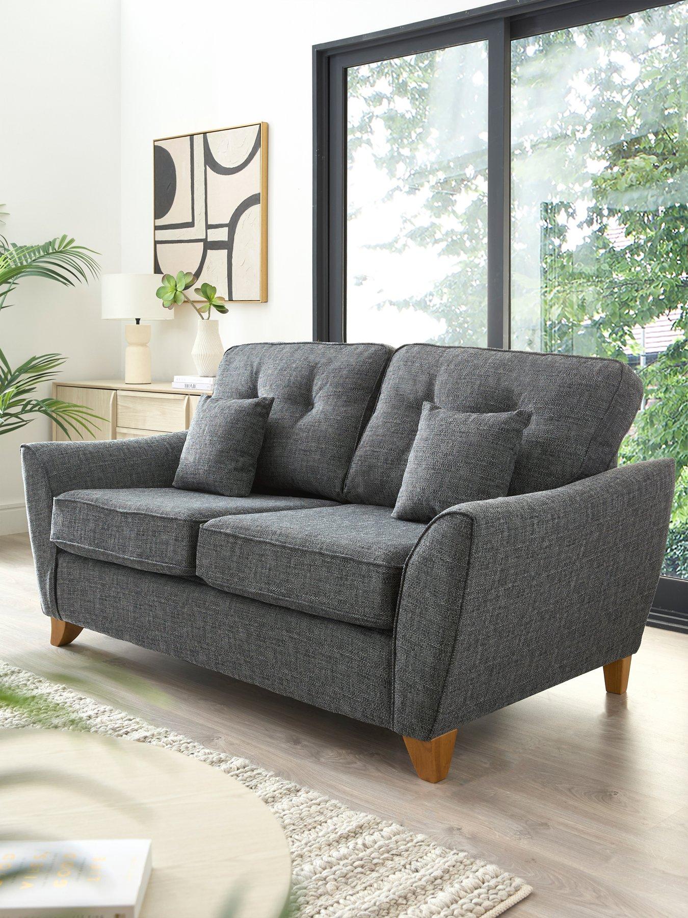 The Very Collection Halstow 3 Seater Fabric Sofa Bed -Charcoal - Made to order in the UK