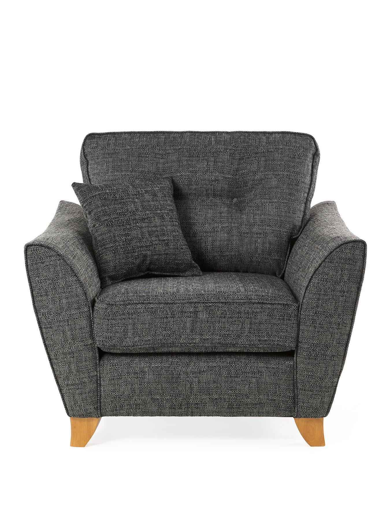 Image 2 of 6 of The Very Collection Halstow Fabric Armchair - Charcoal&nbsp;- Made to order in the UK