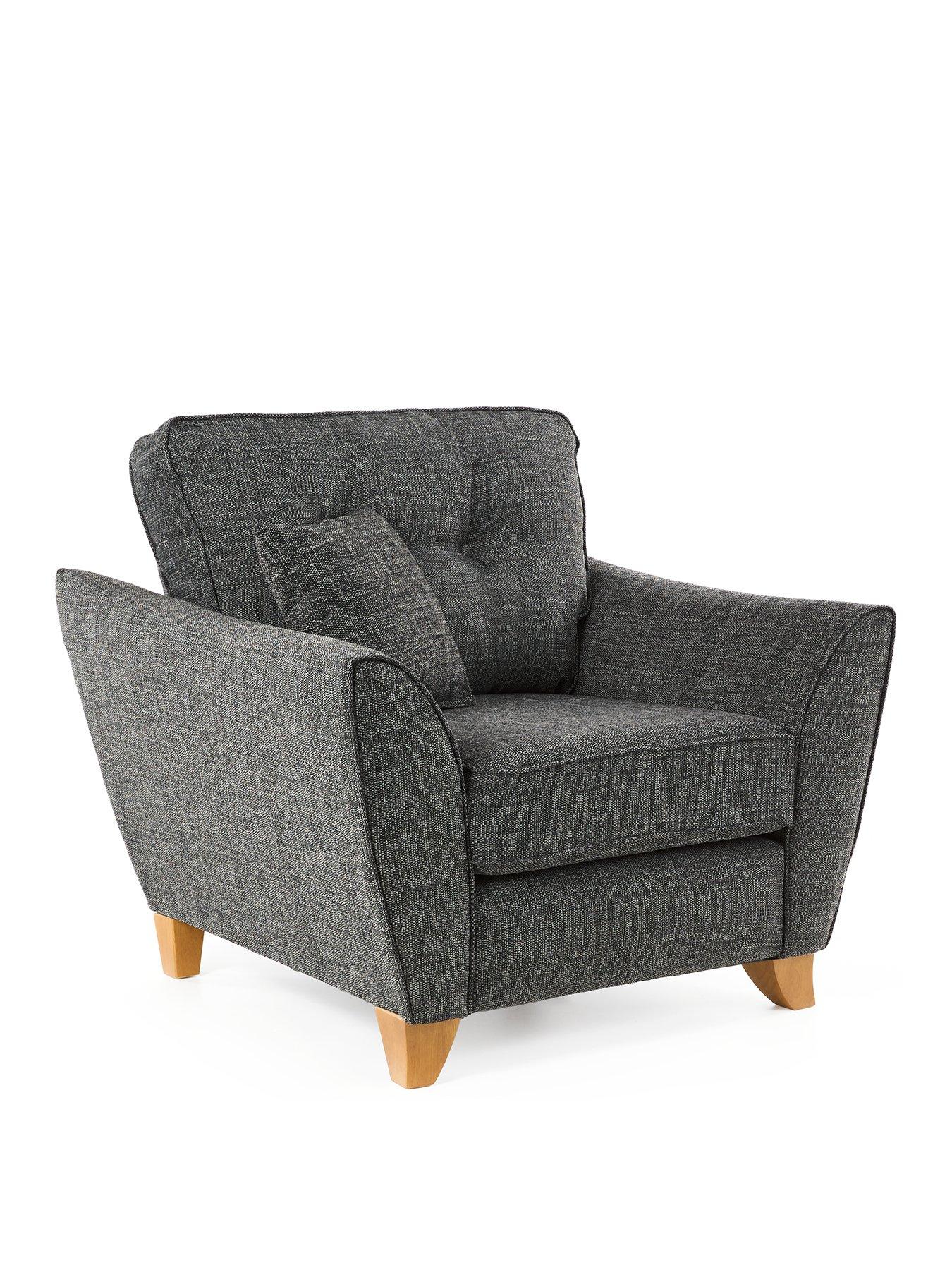 Image 3 of 6 of The Very Collection Halstow Fabric Armchair - Charcoal&nbsp;- Made to order in the UK