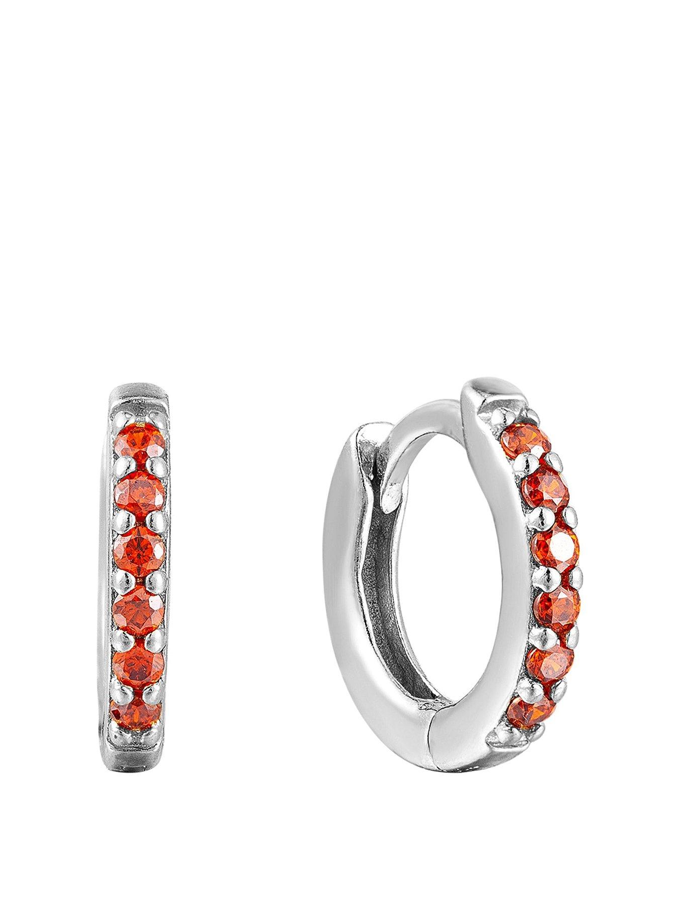 undefined Birthstone CZ Tiny Hoop Earrings