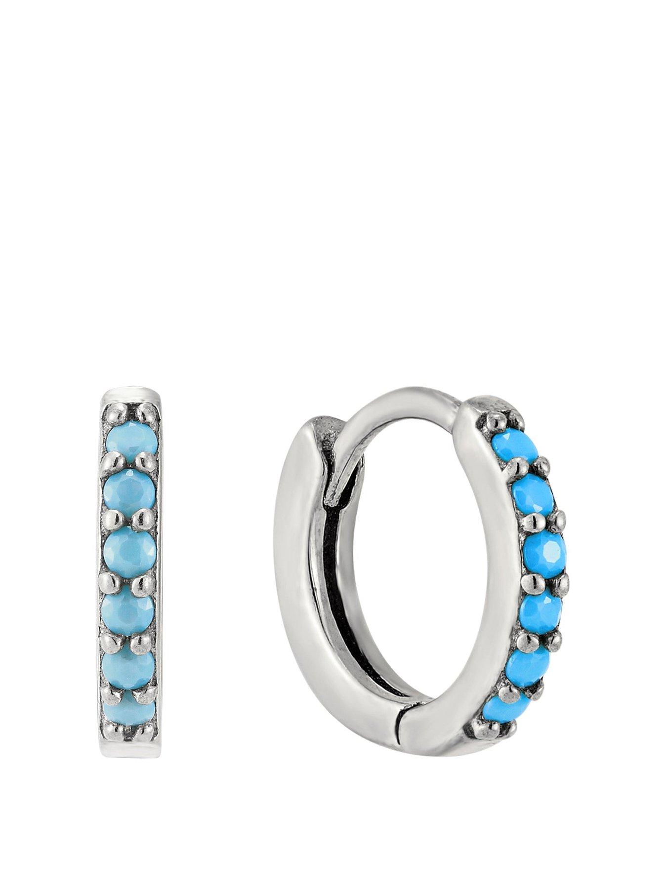 Seol + Gold Birthstone CZ Tiny Hoop Earrings