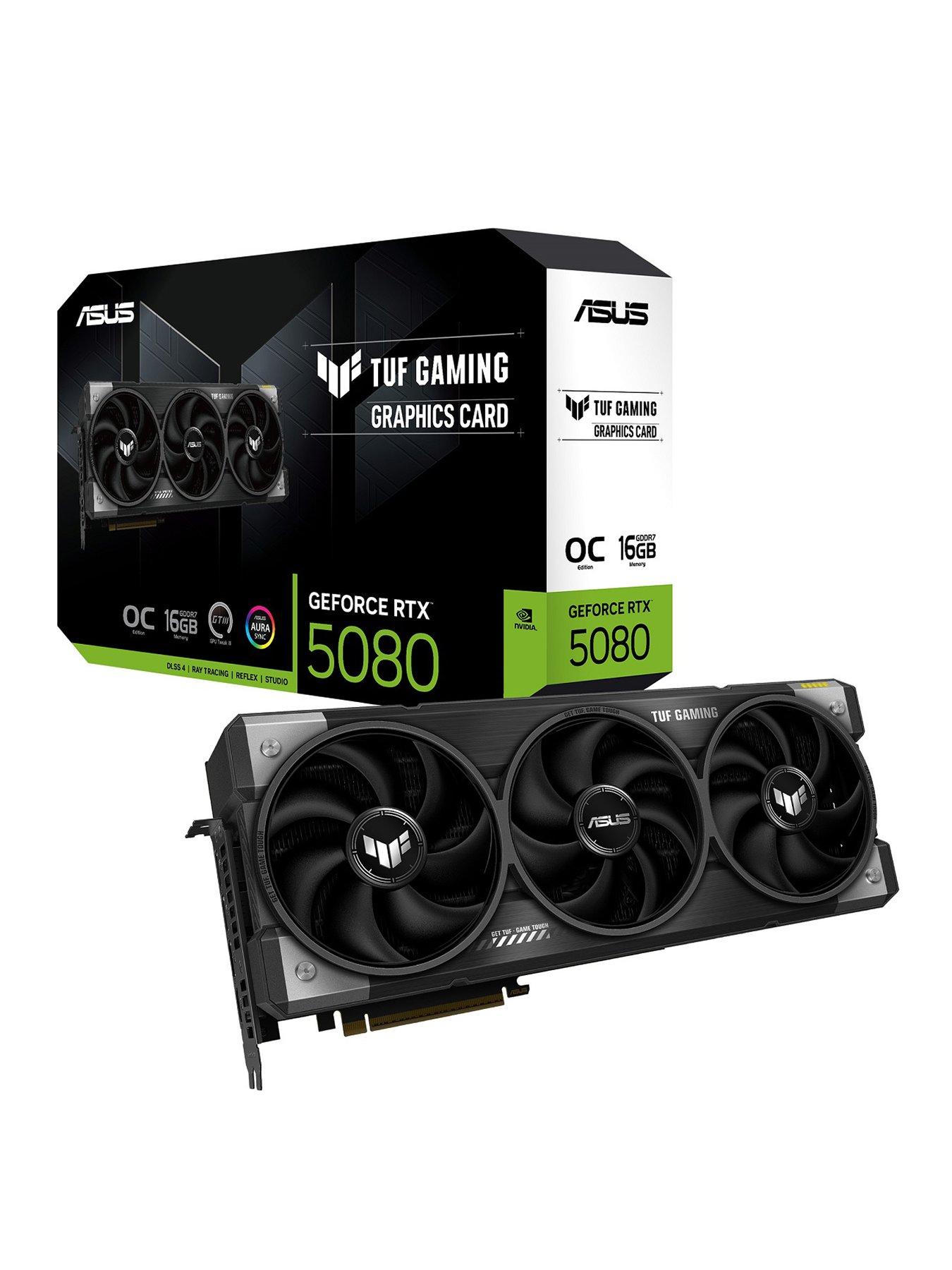 Asus Tuf Nvidia Geforce Rtx 5080 16Gb Gddr7 Pcie 5.0 Overclocked Gaming Graphics Card in Black