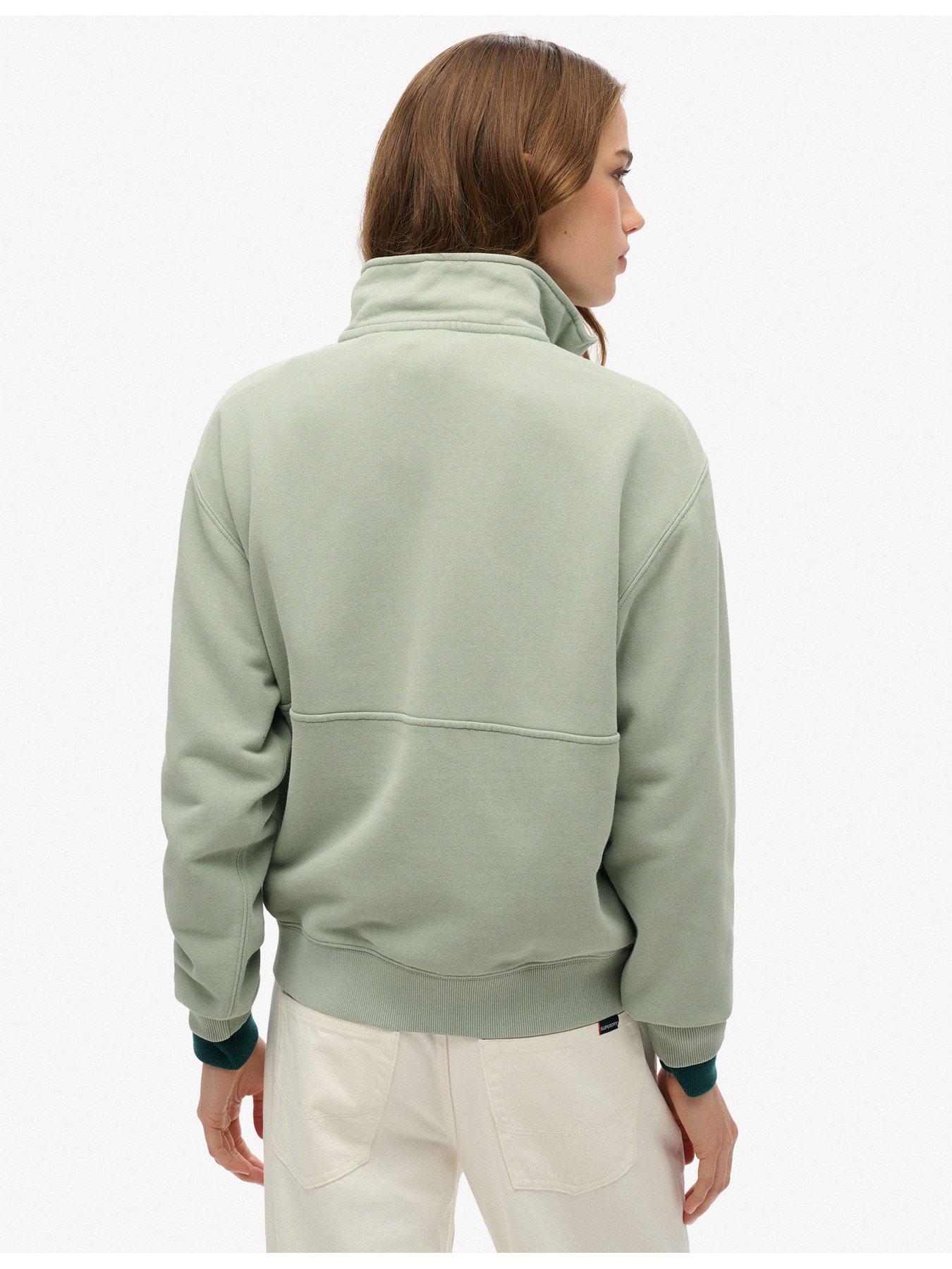 Image 2 of 5 of Superdry Essential Logo Oversized Half Zip Sweatshirt - Green
