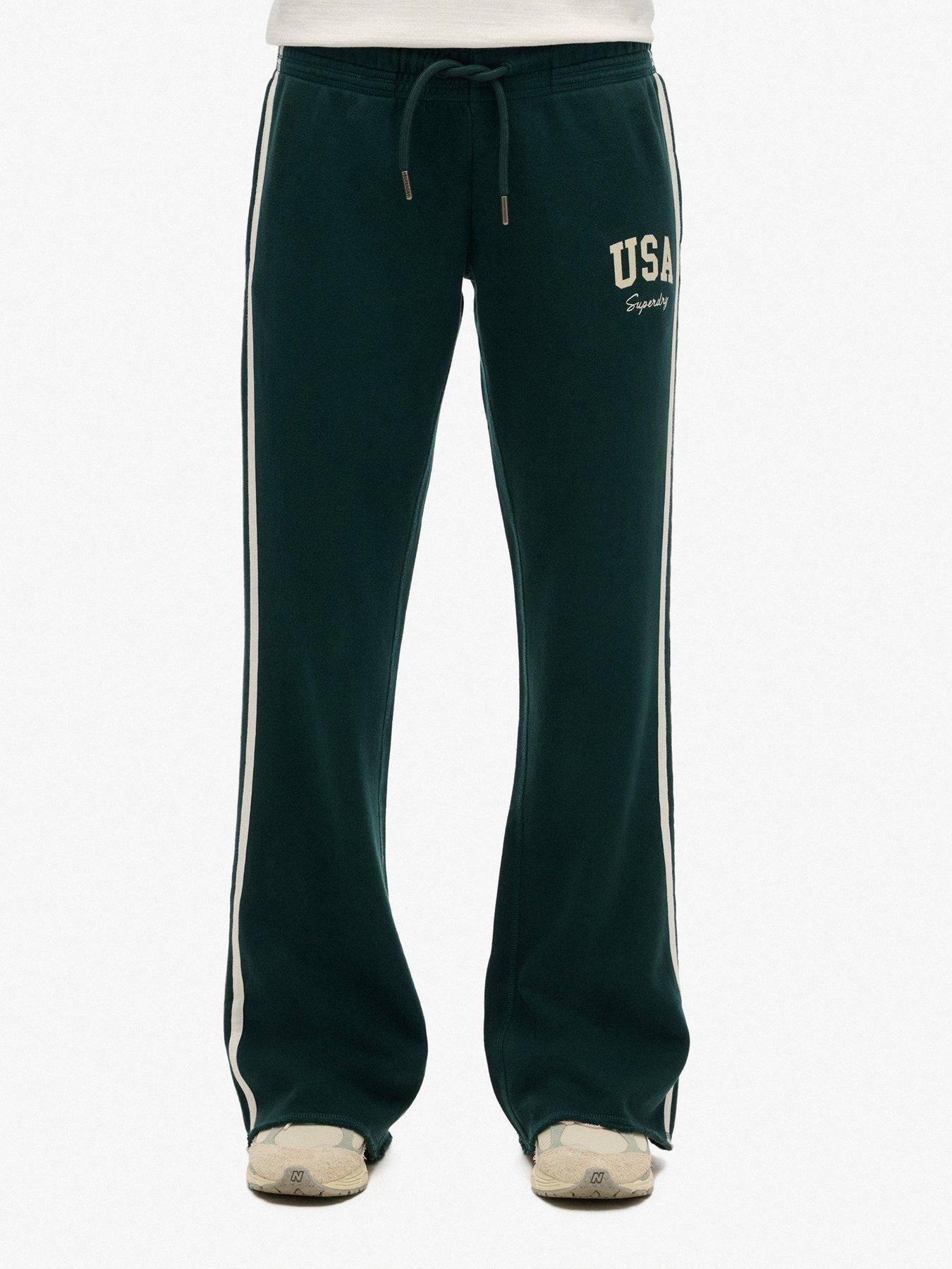 superdry-athletic-essentials-stripe-flare-joggers-green