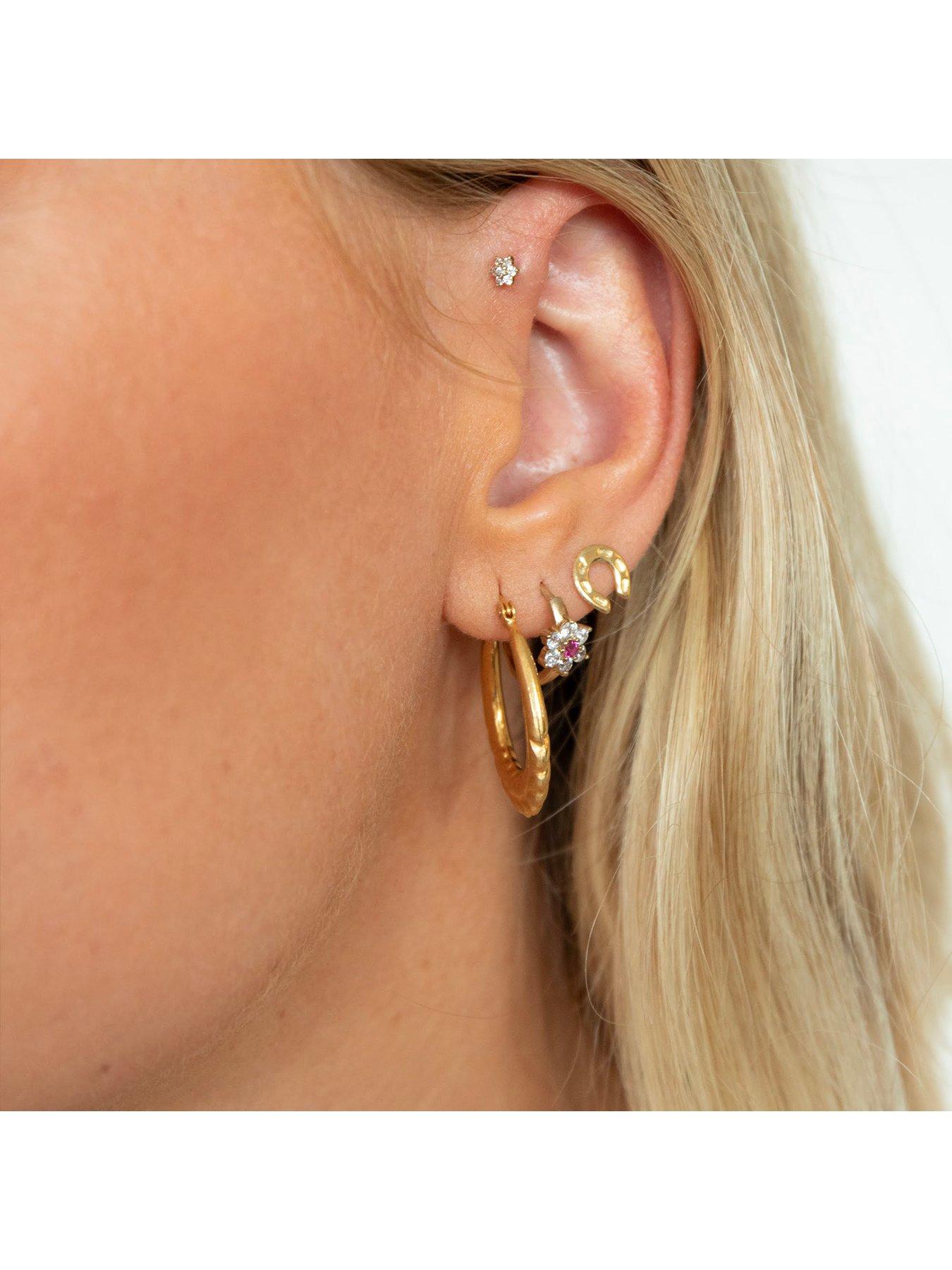 Image 2 of 5 of Seol + Gold Horseshoe Stud Earrings