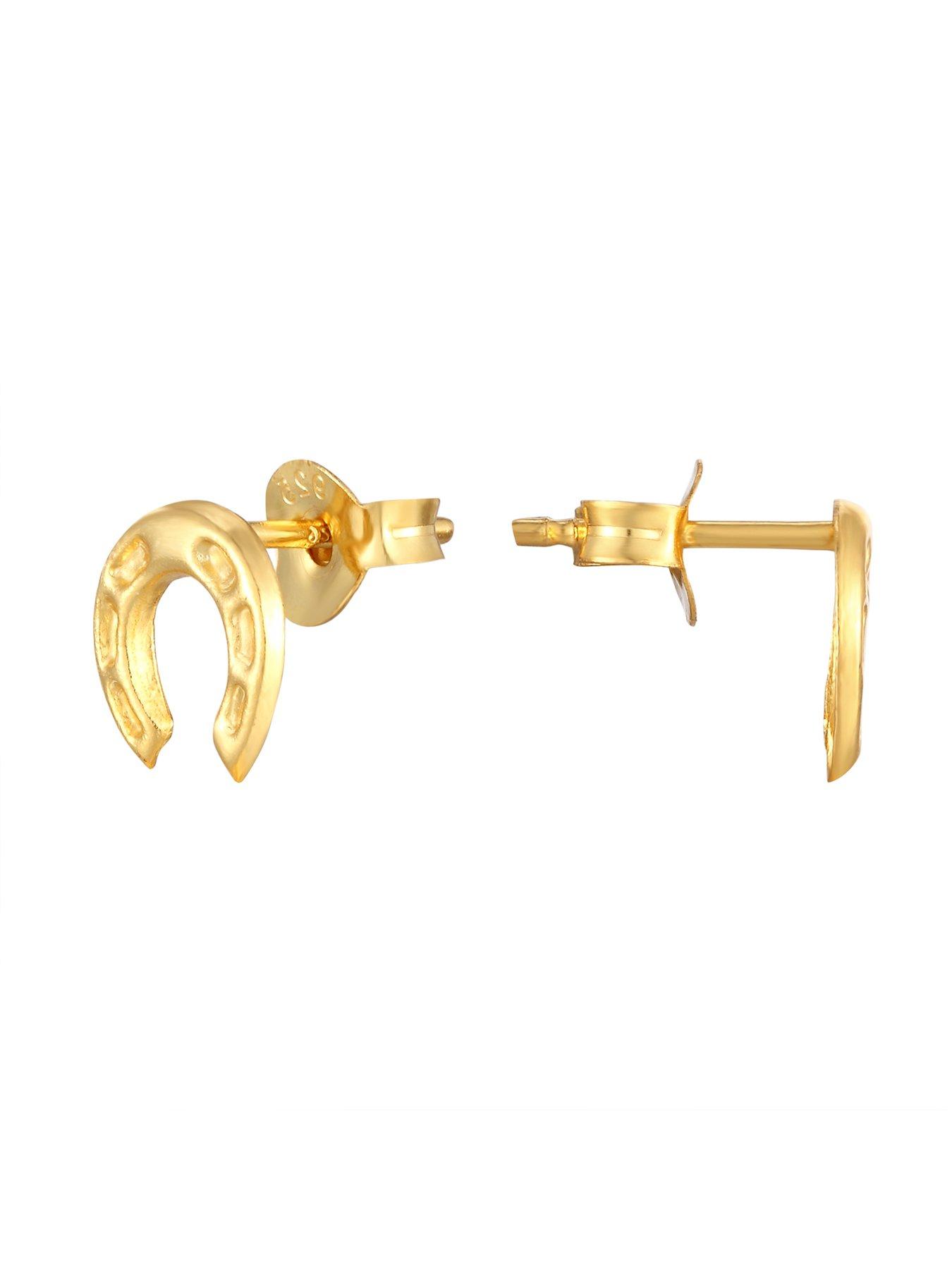 Image 3 of 5 of Seol + Gold Horseshoe Stud Earrings