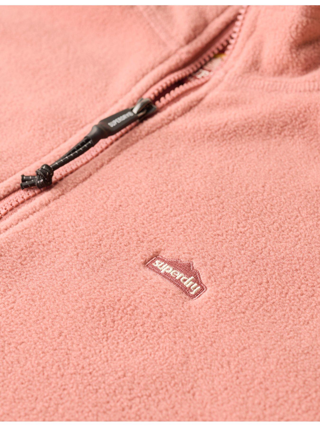 Image 5 of 5 of Superdry Polar Fleece Cropped Half Zip - Pink