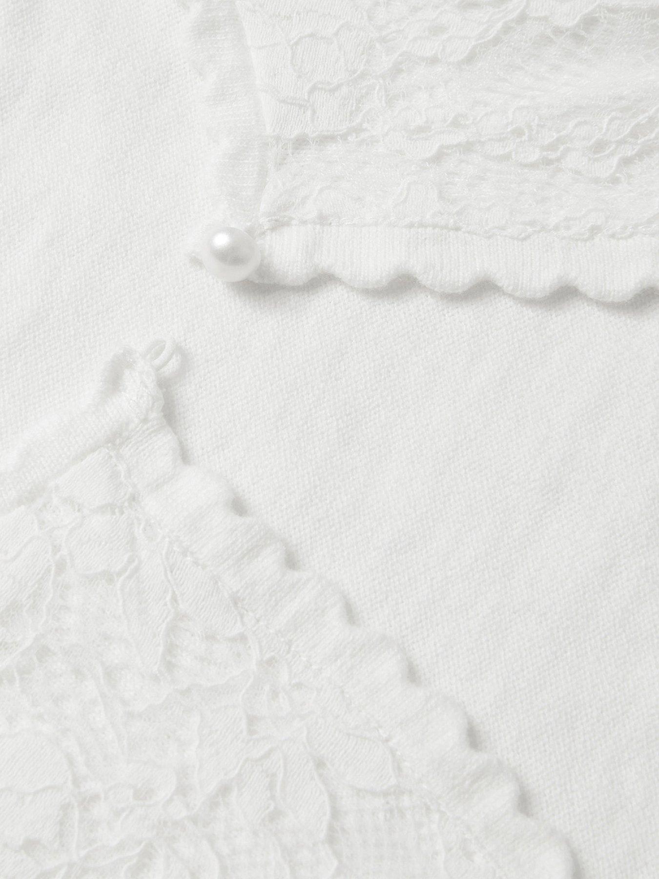 Image 4 of 4 of Monsoon Girls Emilia Lace Scallop Cardigan - Ivory