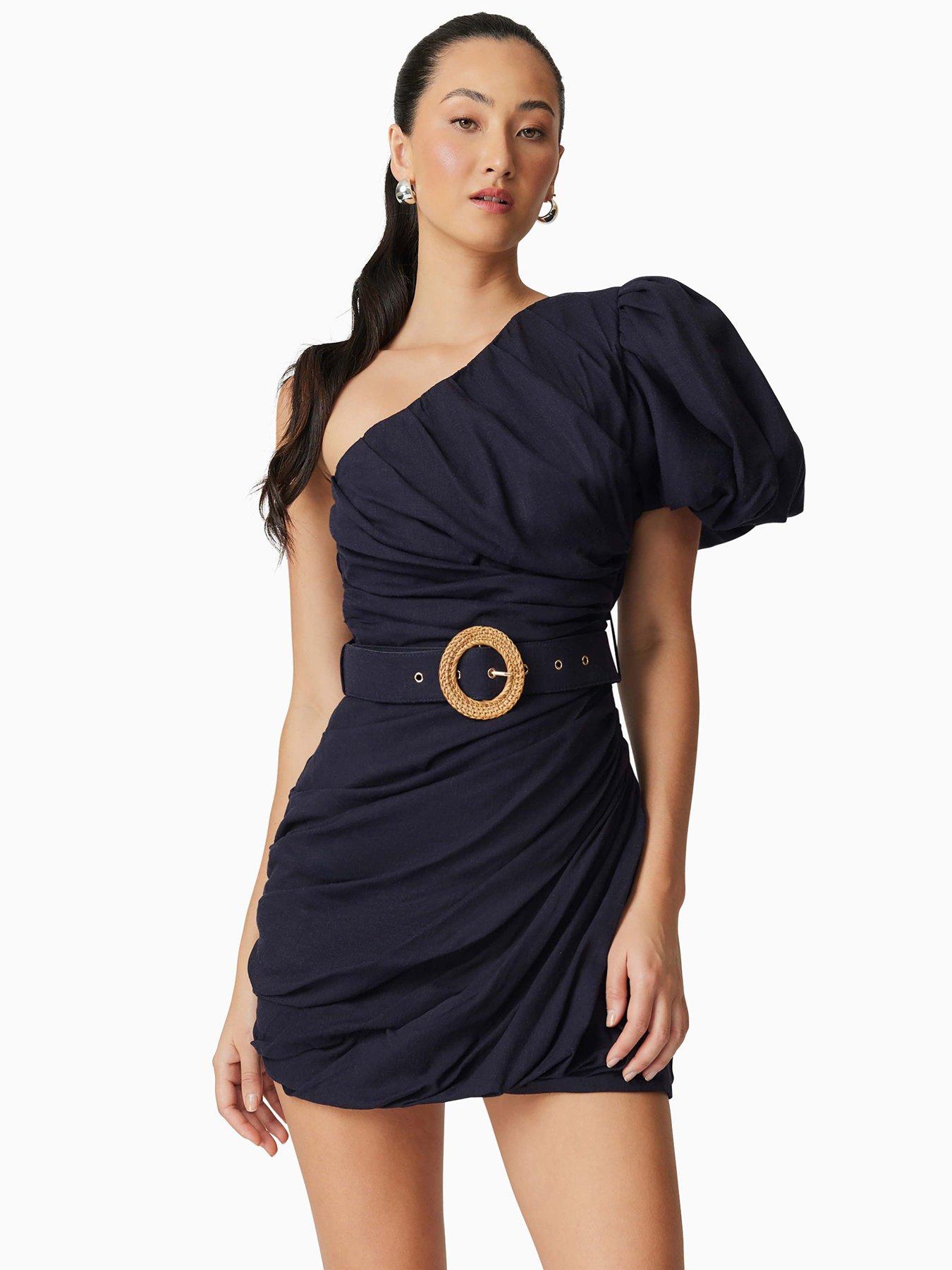Image of Elliatt Kara Asymmetrical Mini Dress - Navy