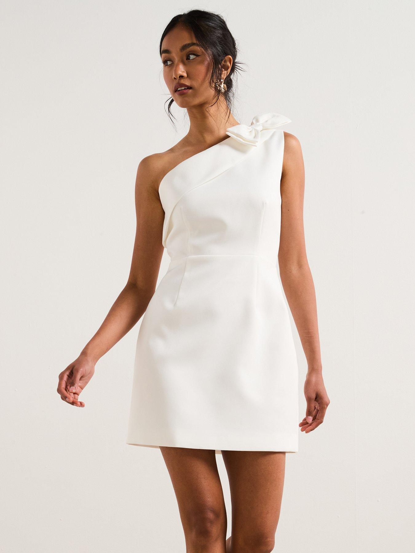 Image 1 of 6 of Elliatt Celia Mini Asymmetrical Dress - Ivory
