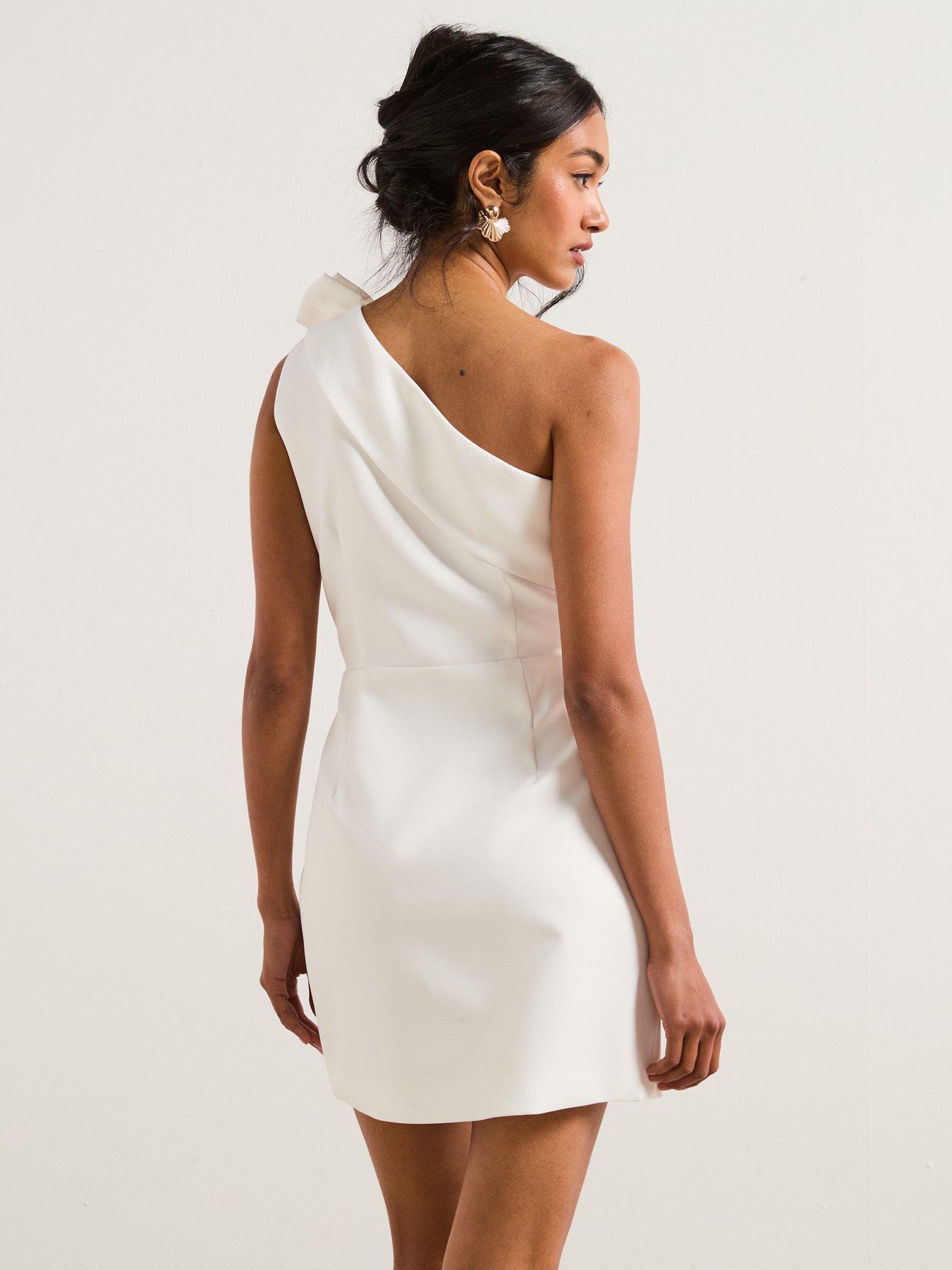 Image 2 of 6 of Elliatt Celia Mini Asymmetrical Dress - Ivory