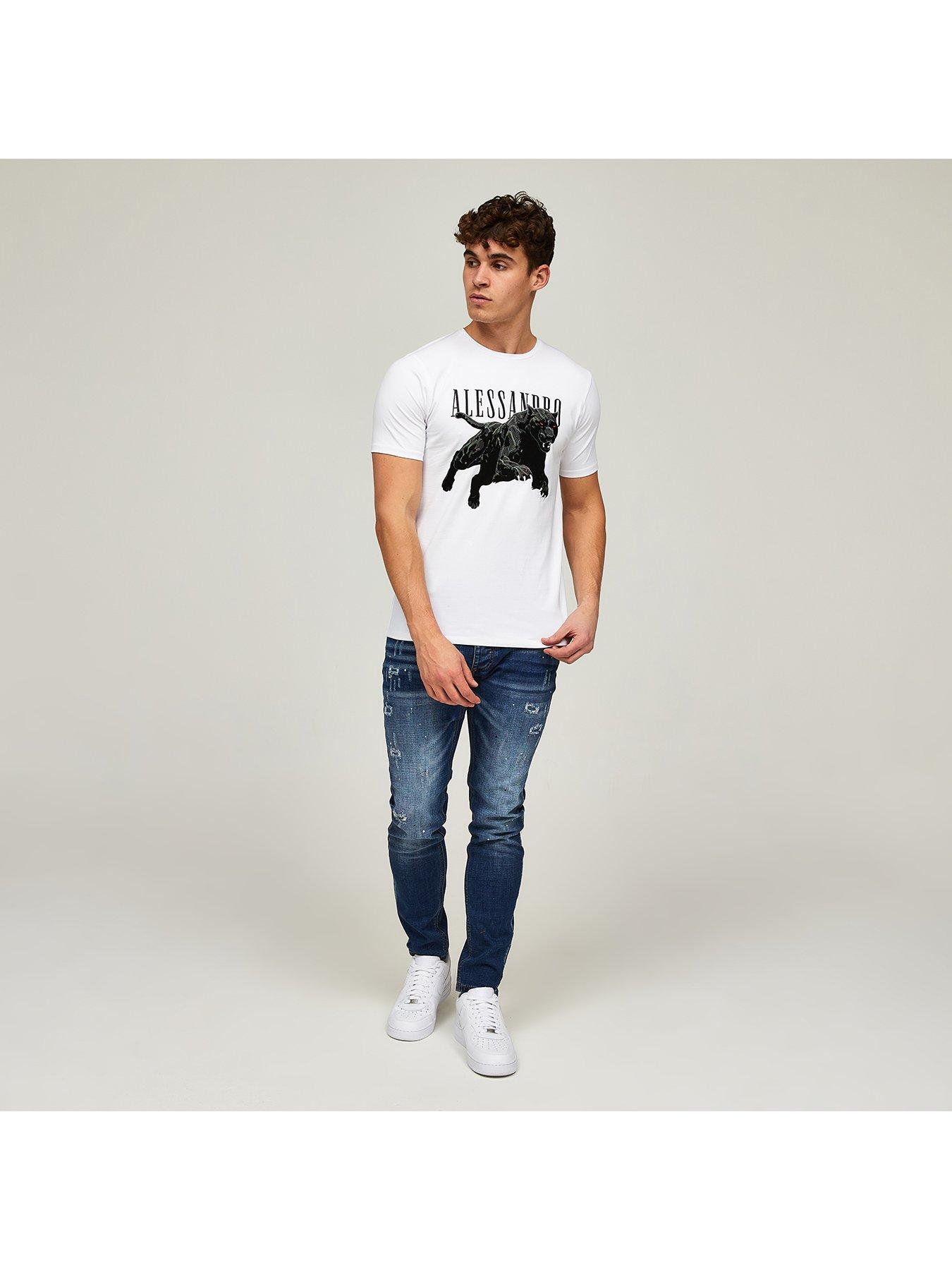 Image 3 of 5 of Alessandro Zavetti Sciopero Panther Graphic T-Shirt - White