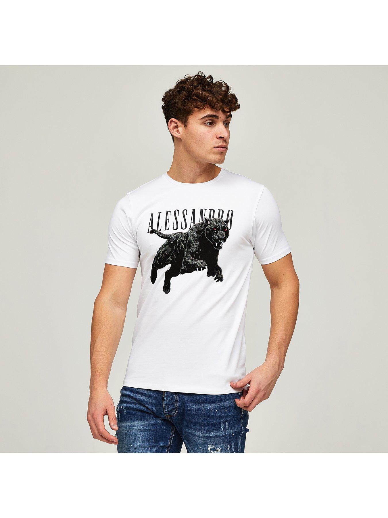 Image 4 of 5 of Alessandro Zavetti Sciopero Panther Graphic T-Shirt - White
