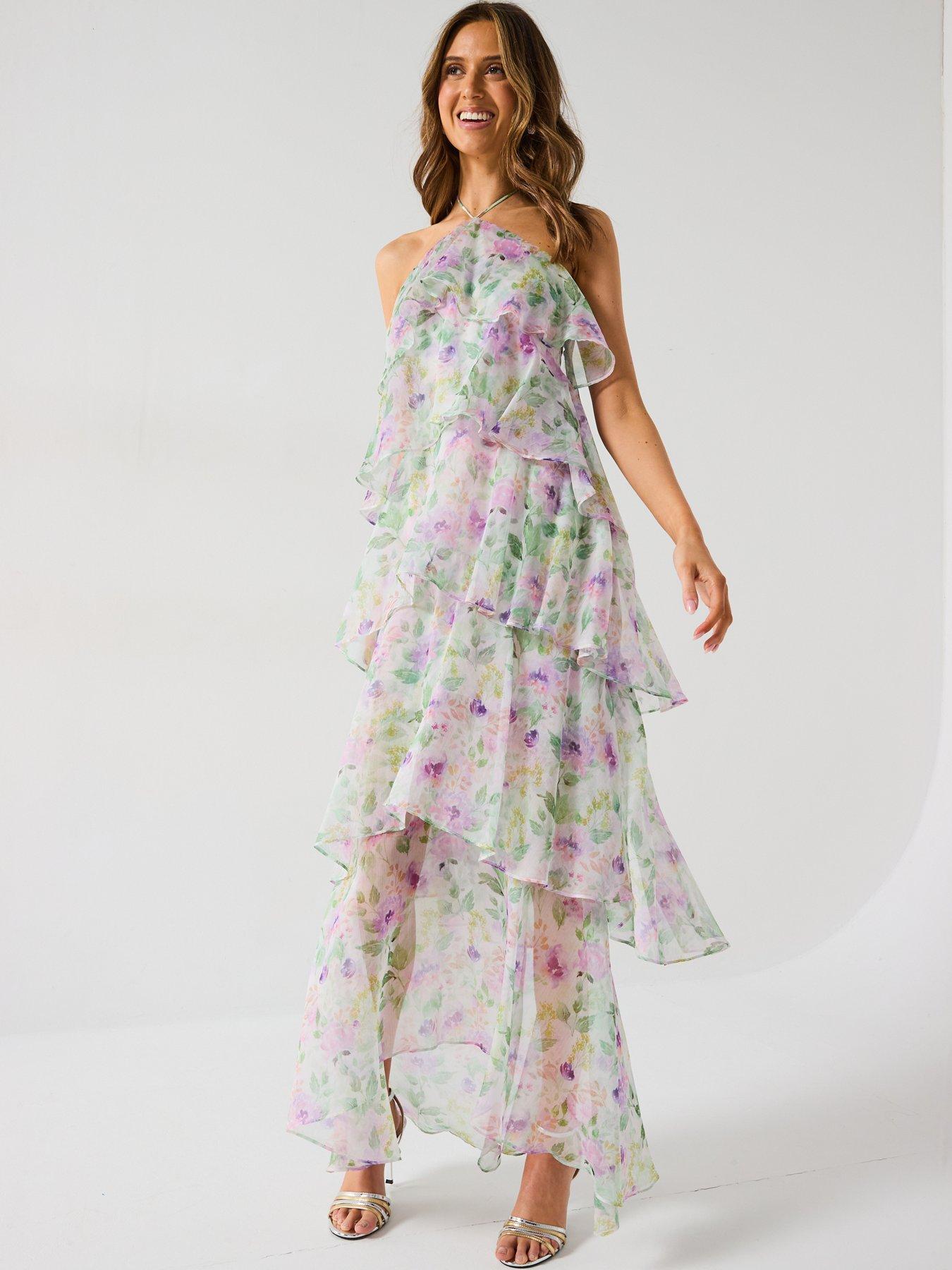 elliatt mirabelle tiered halter dress Elliatt Mirabelle Cocktail Dress - Multi