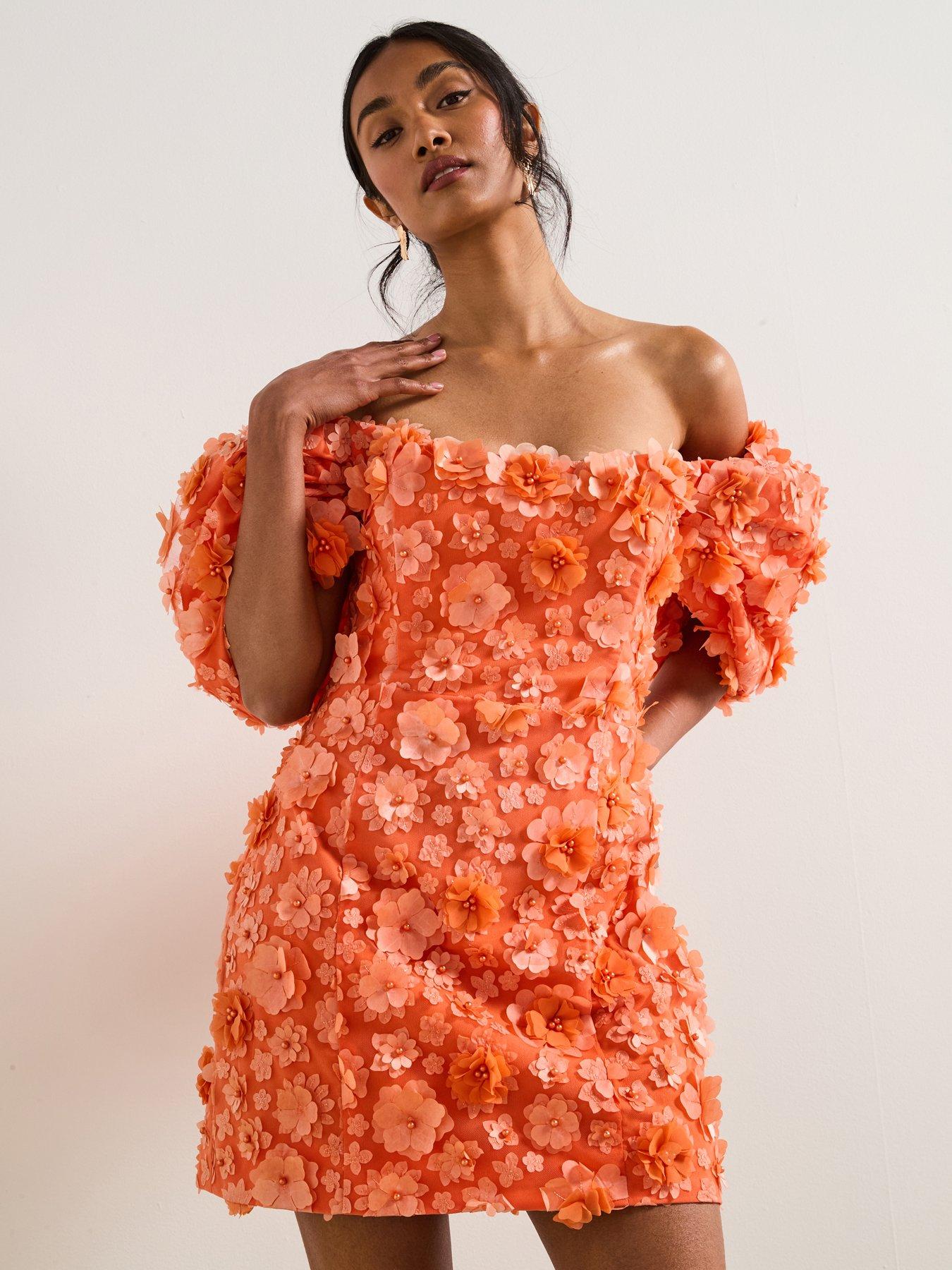 Image 1 of 6 of Elliatt Bluebell Mini Dress - Orange