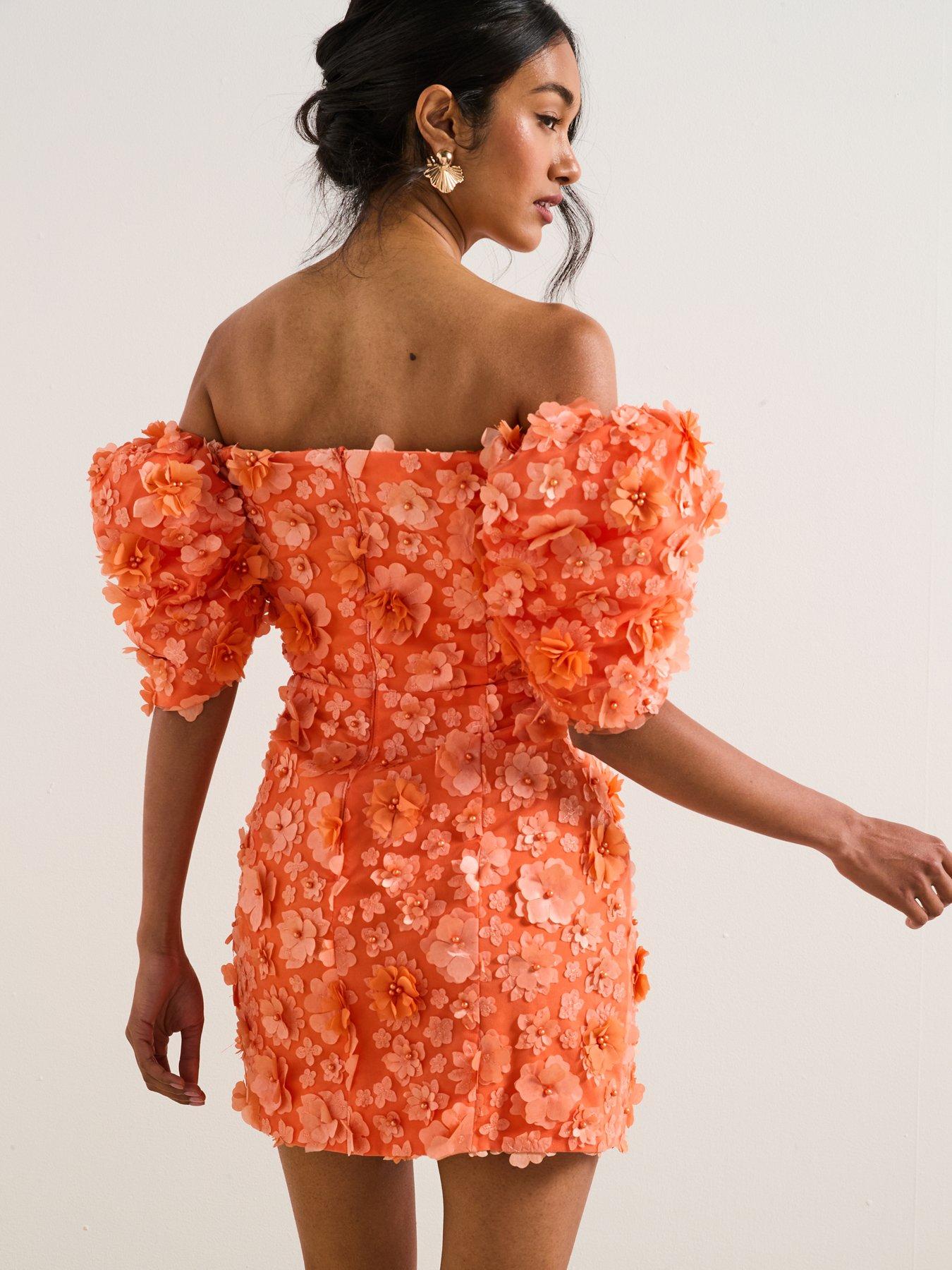 Image 2 of 6 of Elliatt Bluebell Mini Dress - Orange