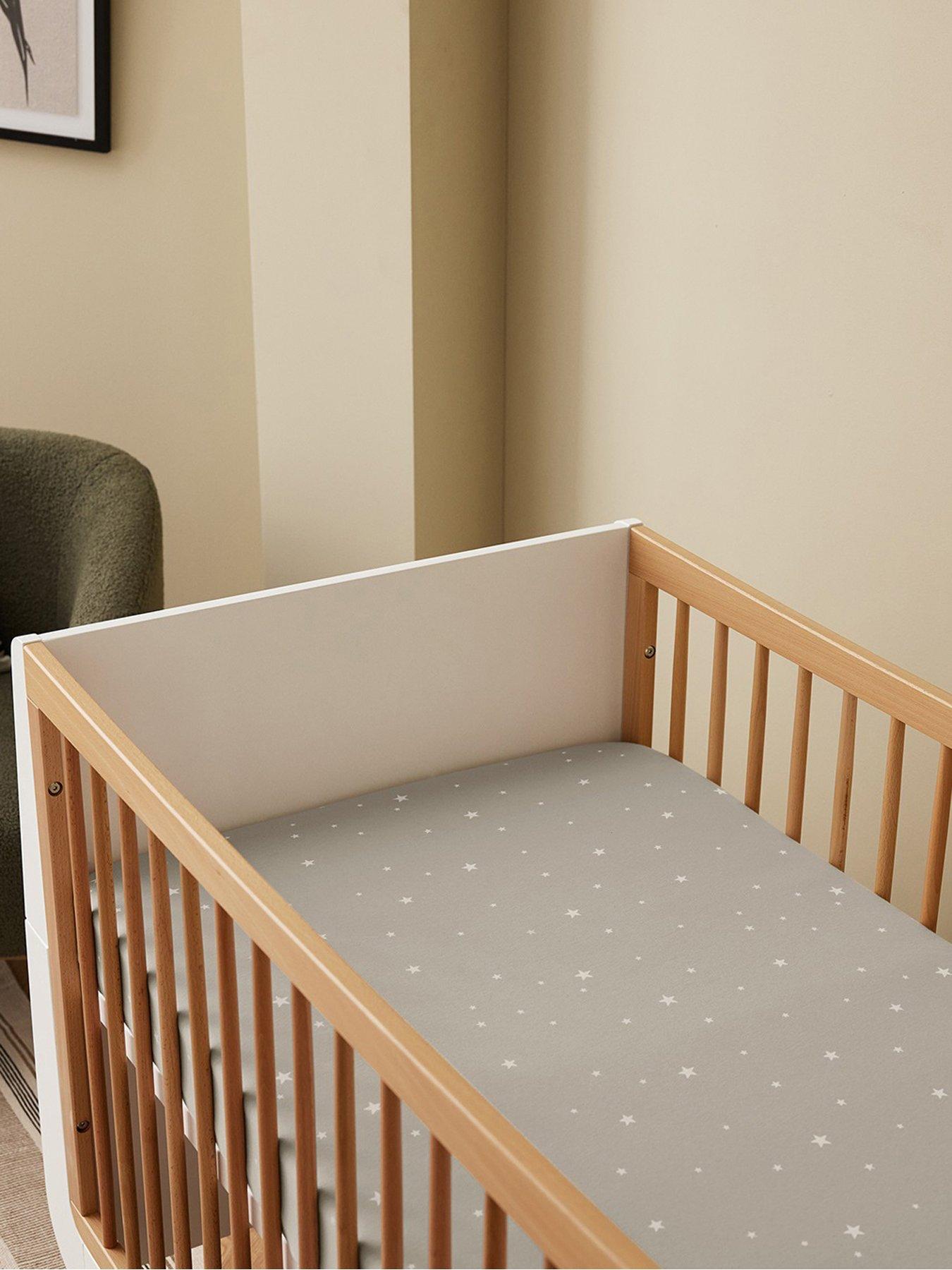 undefined Snüz Twin Pack Cot Bed Sheets - Grey/Star