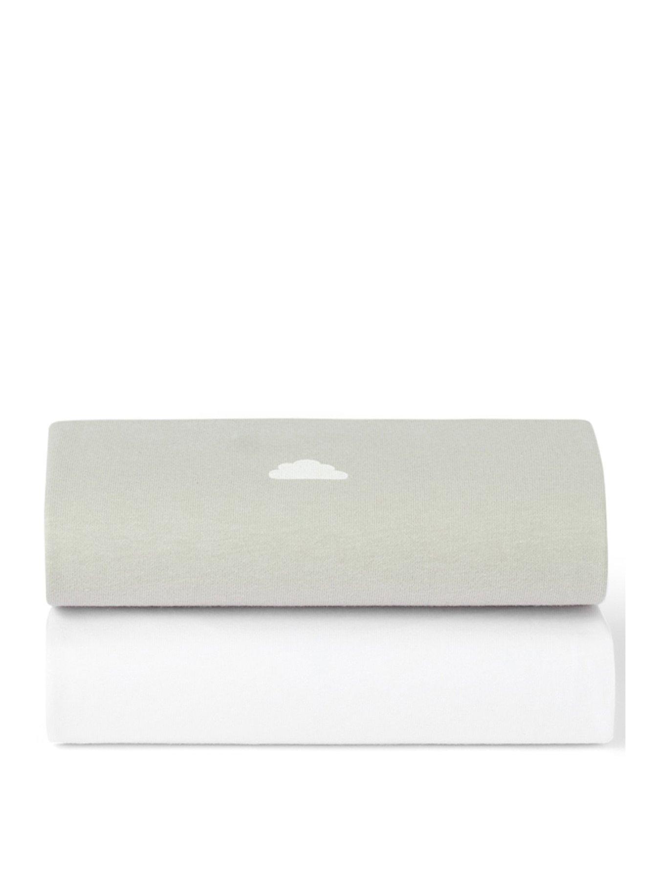 Image 3 of 3 of Snuz Sn&uuml;z Twin Pack Moses Basket Sheets - Grey/Cloud
