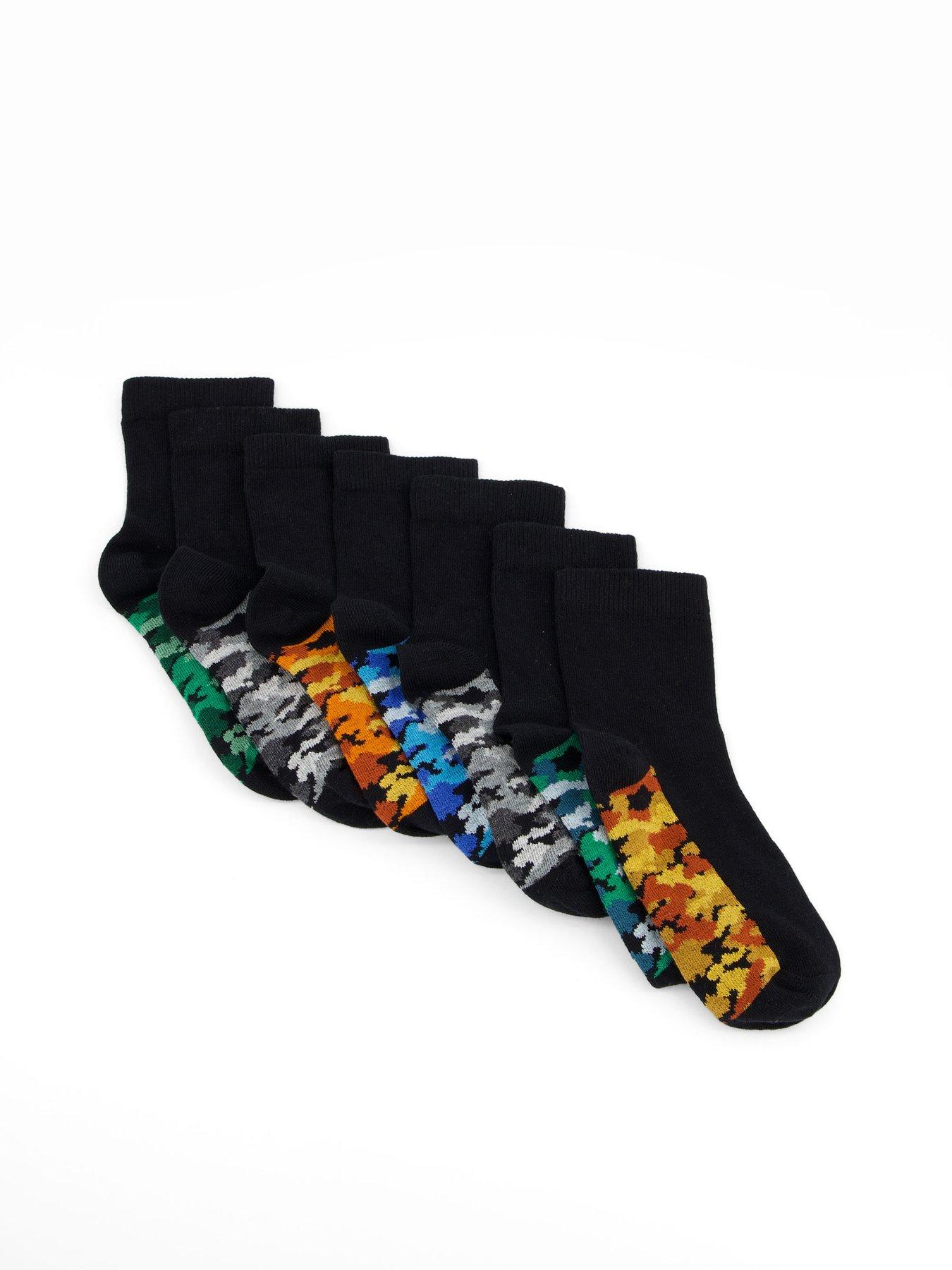 V by Very 7 Pack Camo Socks - Multi
