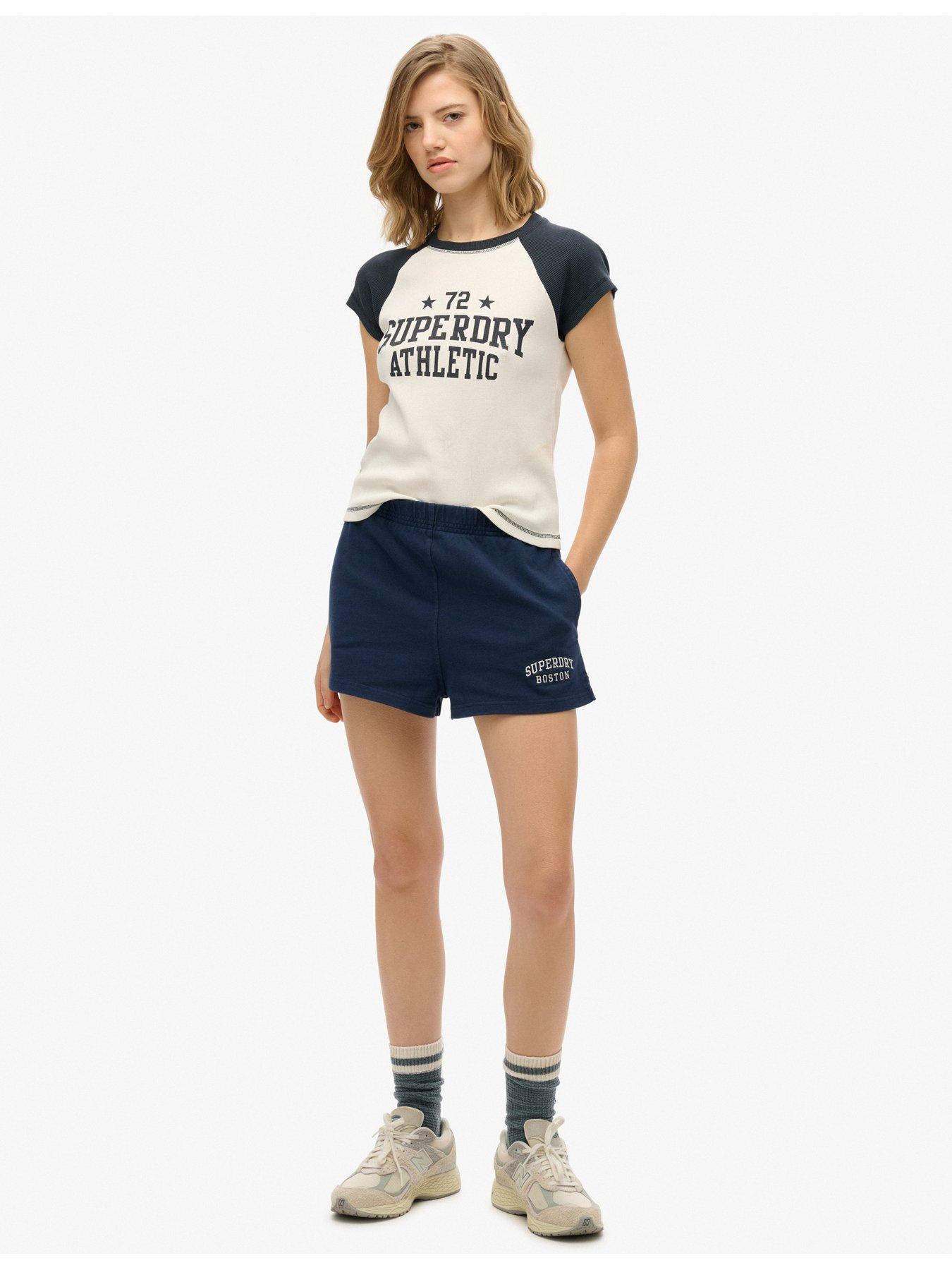 Image 3 of 4 of Superdry Athletic Essentials Raglan Cap Sleeve T-Shirt - White