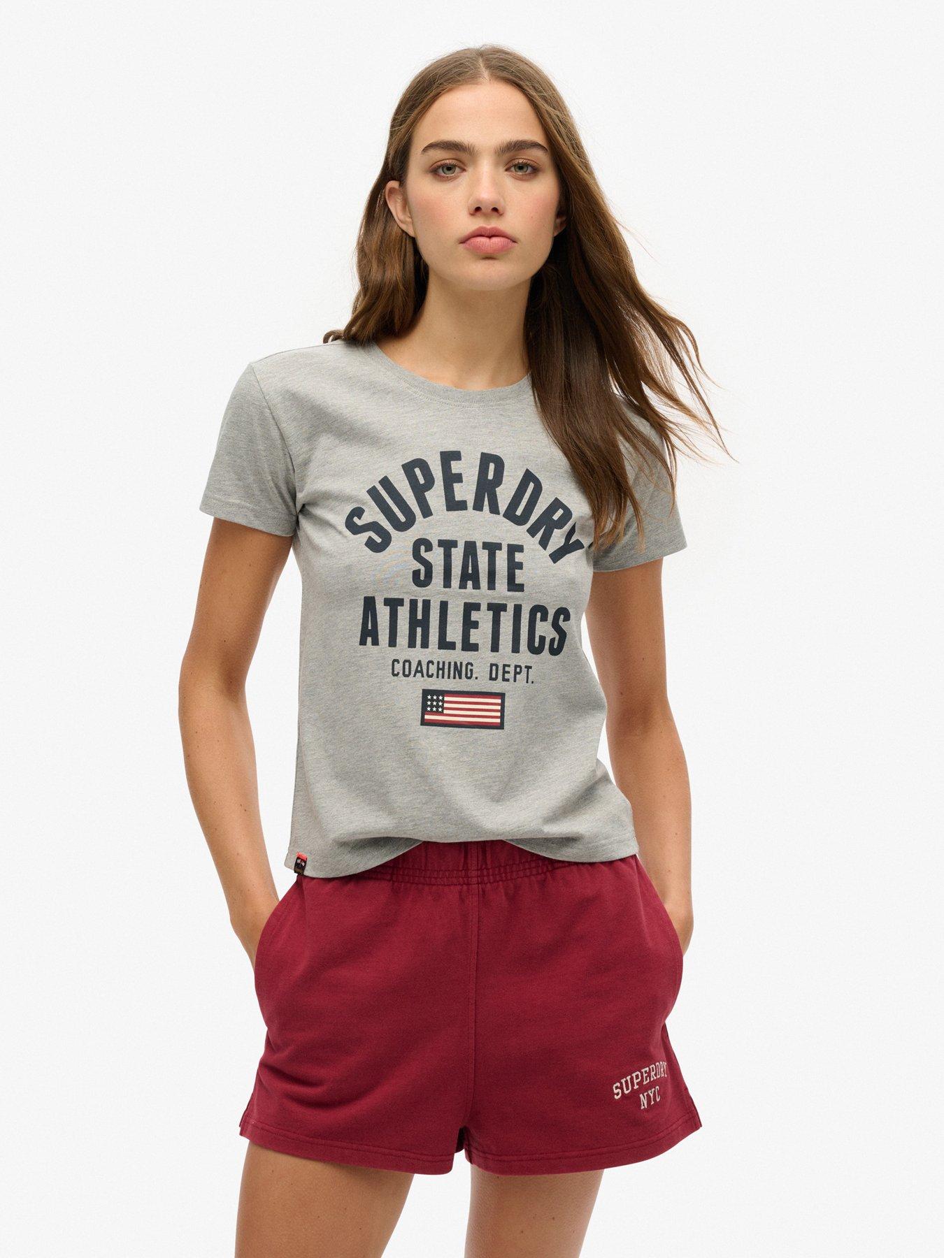 Image of Superdry Athletic Graphic Fitted T-Shirt - Grey
