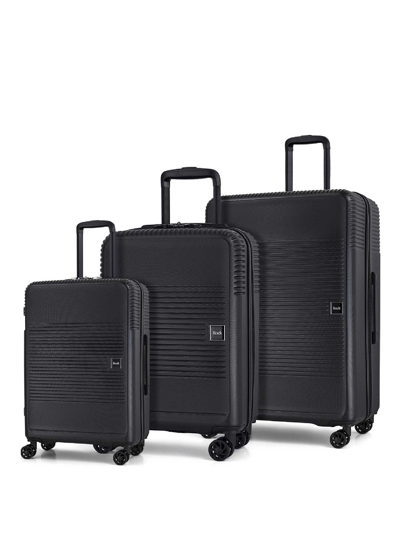 Image 1 of 4 of Rock Luggage Lincoln Black 3-Piece Set&nbsp;(Cabin/Medium/Large)