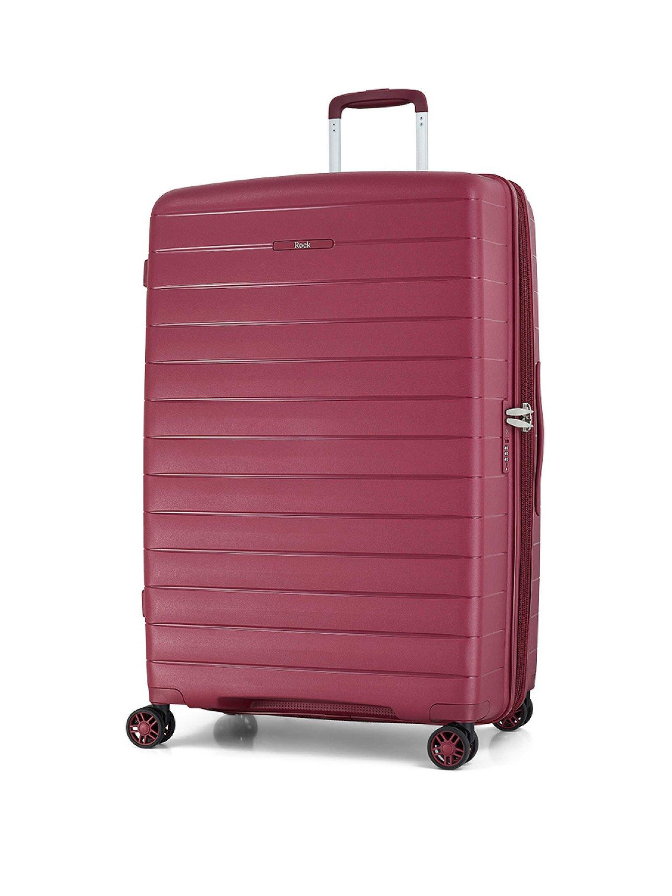 Image 1 of 6 of Rock Luggage Palma Large Suitcase - Burgundy&nbsp;