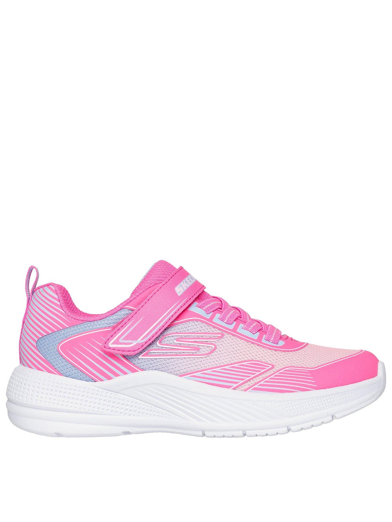Skechers Gore And Strap with 3D Print and Ombre Sparkle Mesh - Pink
