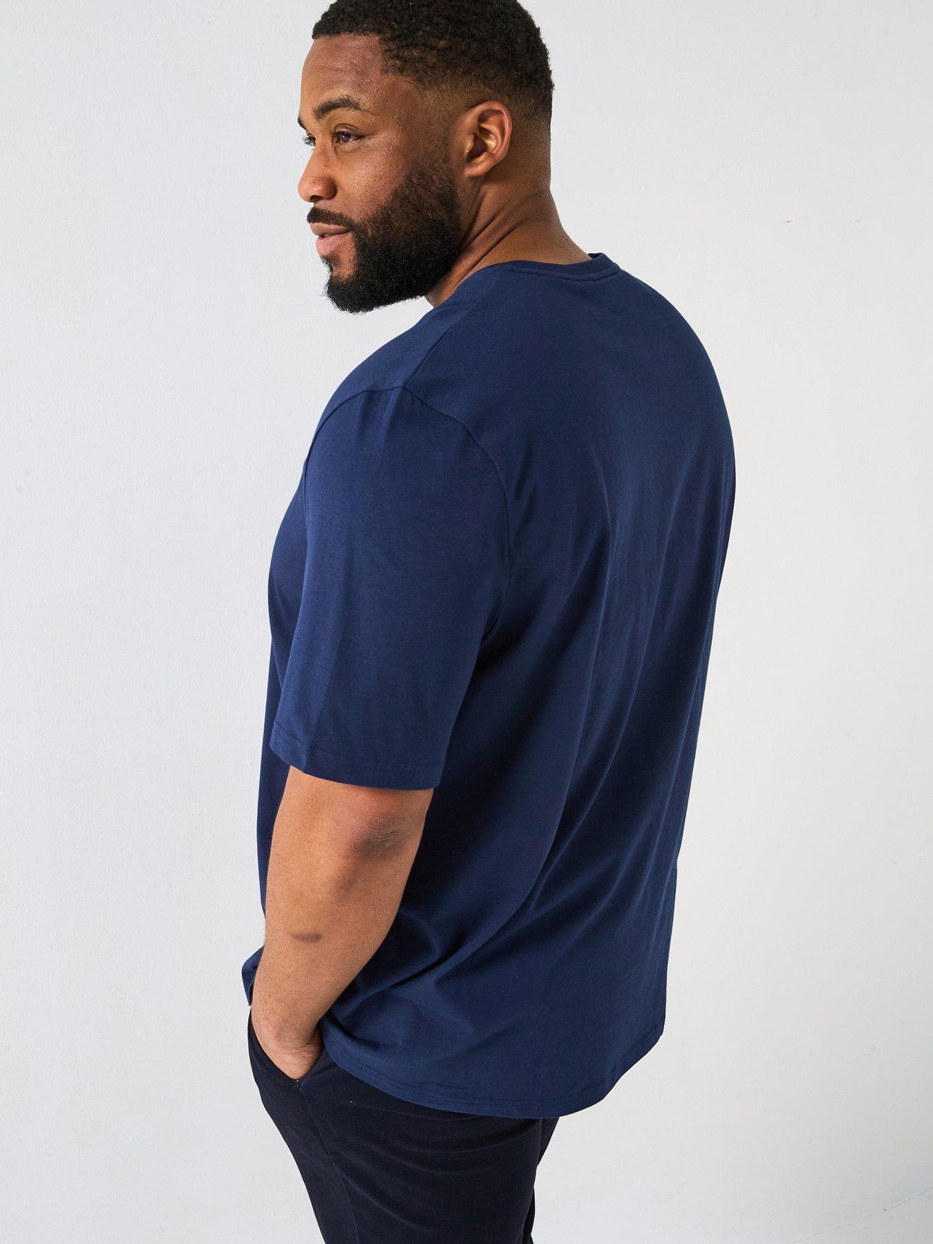 lyle-scott-big-tall-plain-t-shirt-navystillFront