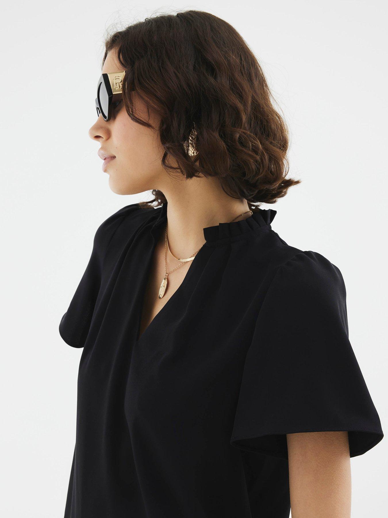 Image 4 of 4 of River Island Belted Mini Dress - Black