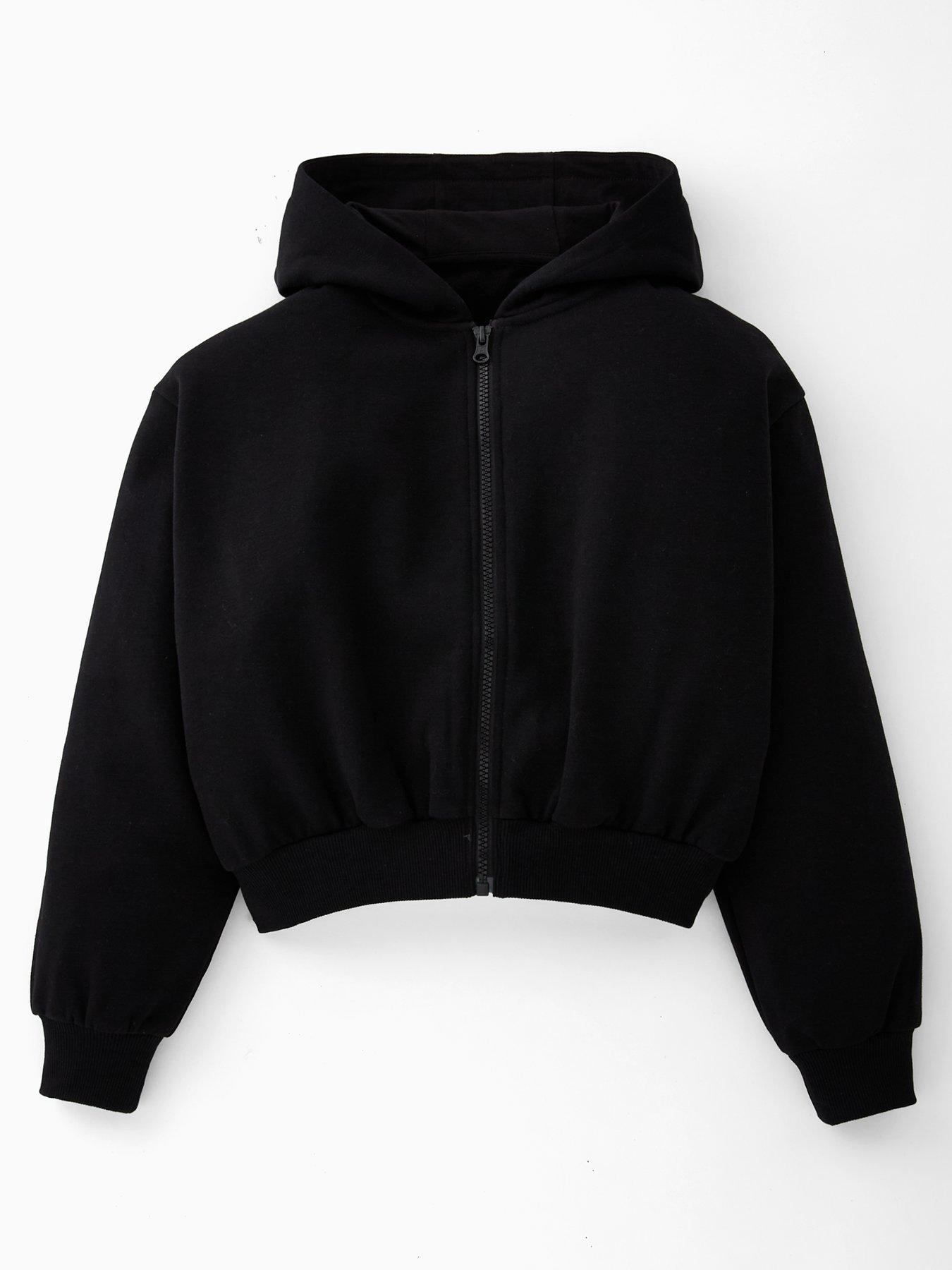 V by Very Girls Zip Up Hoodie - Black