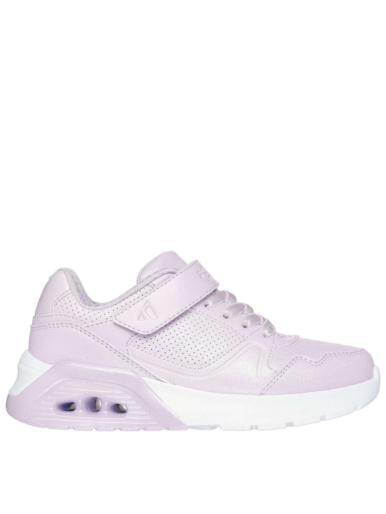 Skechers Gore  &  Strap Shimmer Sneaker with Quarter Perforated Detail - Purple