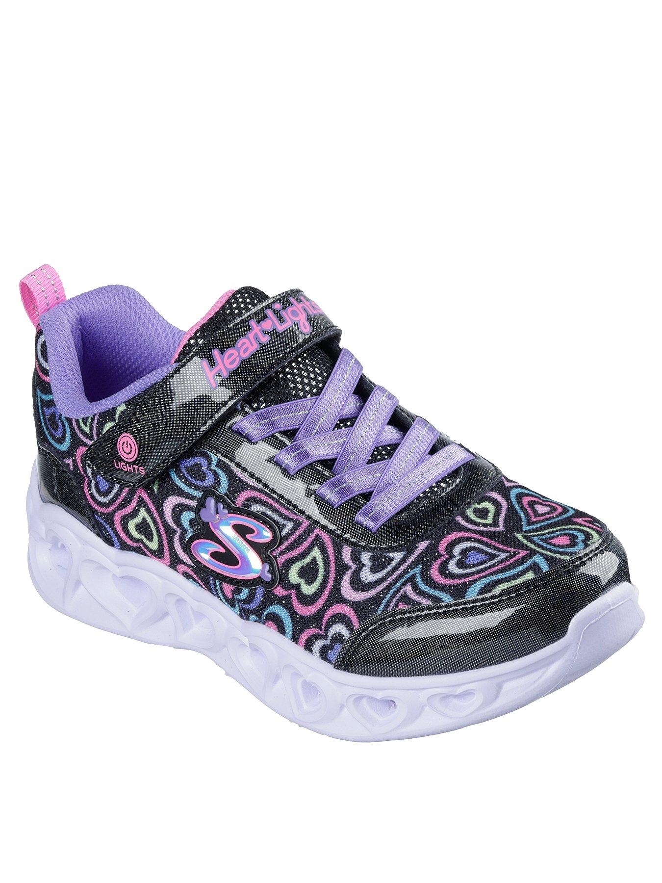 Image 2 of 5 of Skechers Lighted Gore &amp; Strap With Multi Heart Sparkle Upper
