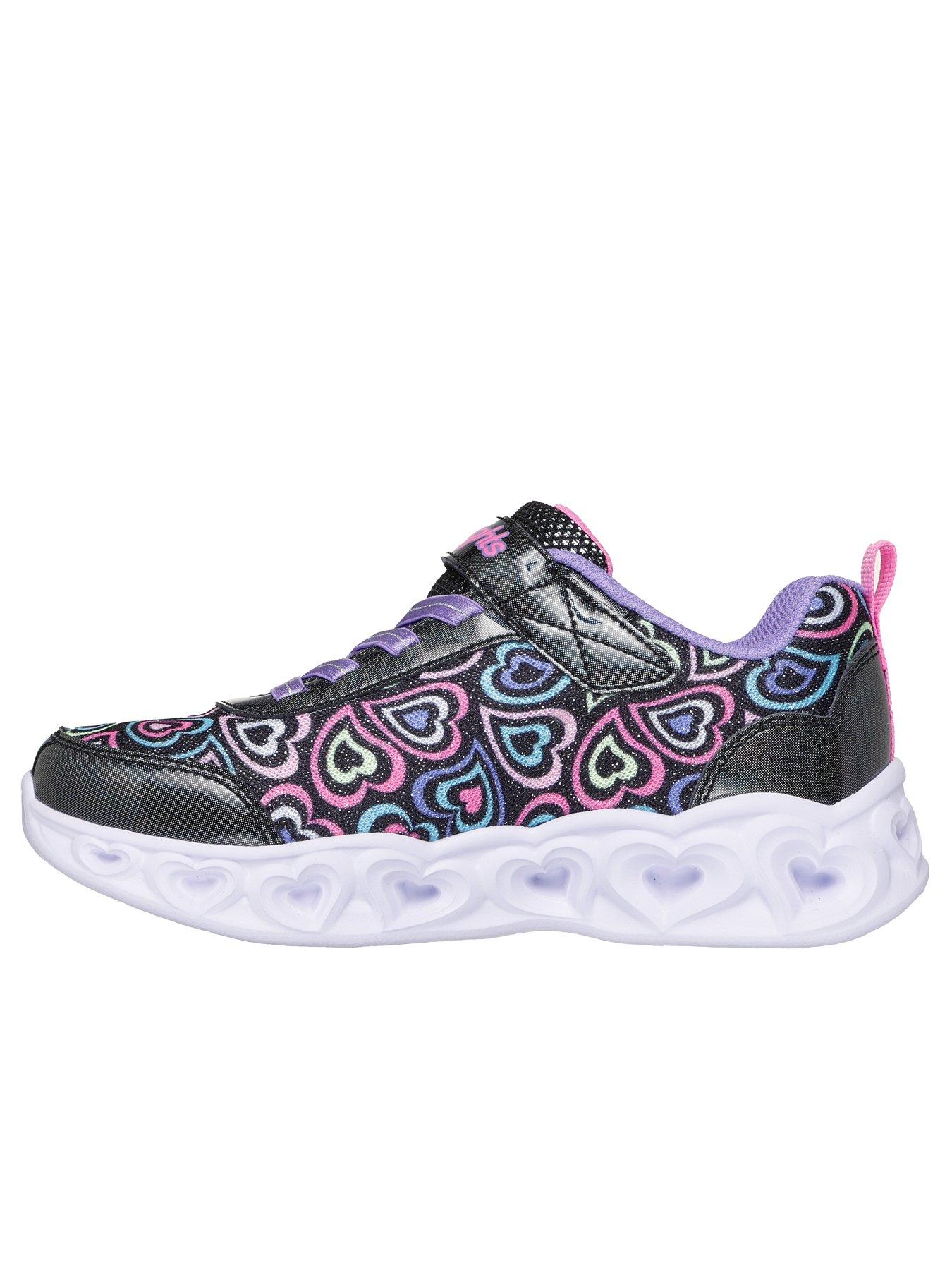 Image 5 of 5 of Skechers Lighted Gore &amp; Strap With Multi Heart Sparkle Upper