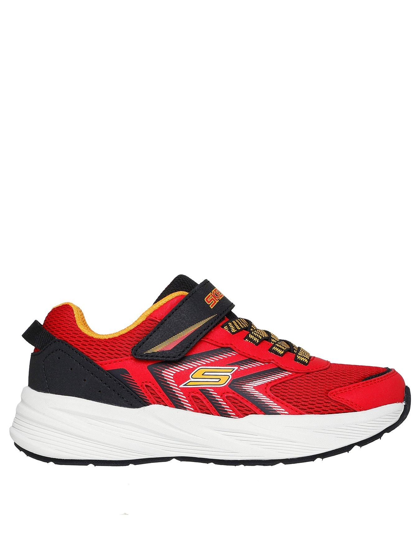 Skechers Lightweight Gore  &  Strap Sneaker W/ Overlays  &  Bottom Plate - Red