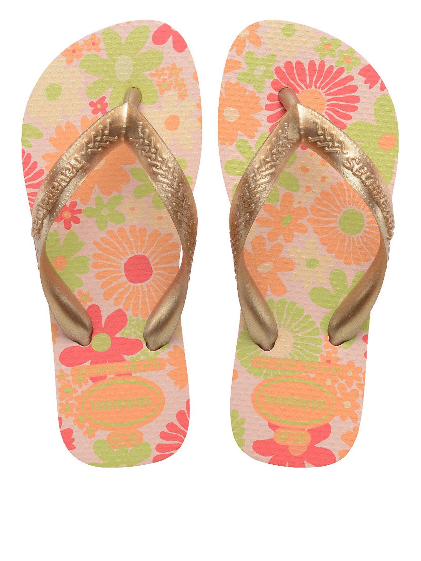 Image of Havaianas Kids Flores Flip Flop - Gold