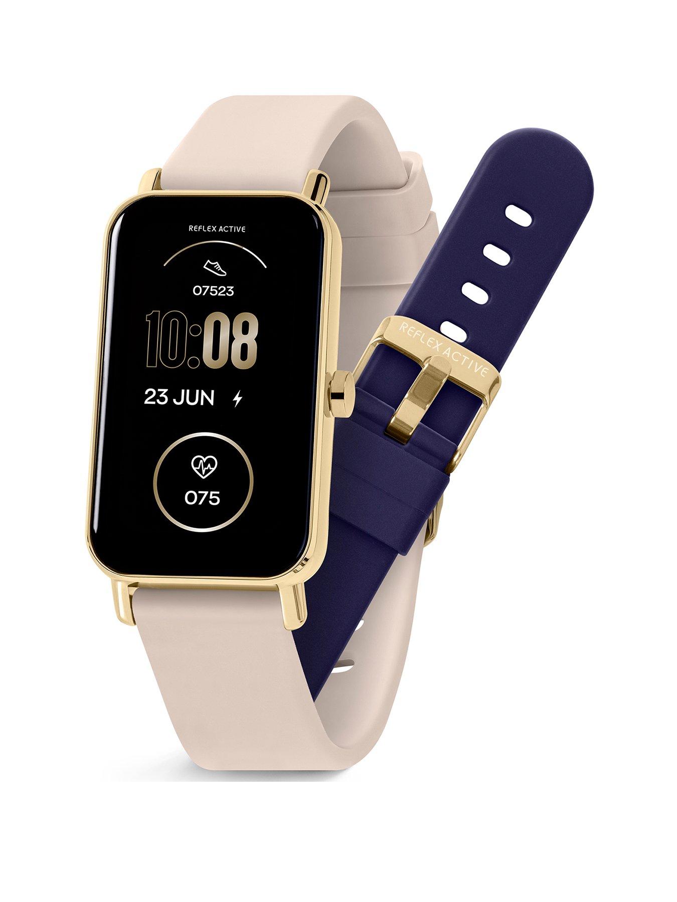 undefined Reflex Active Series 53 Smart Nude and Black Interchangeable Strap Calling Watch